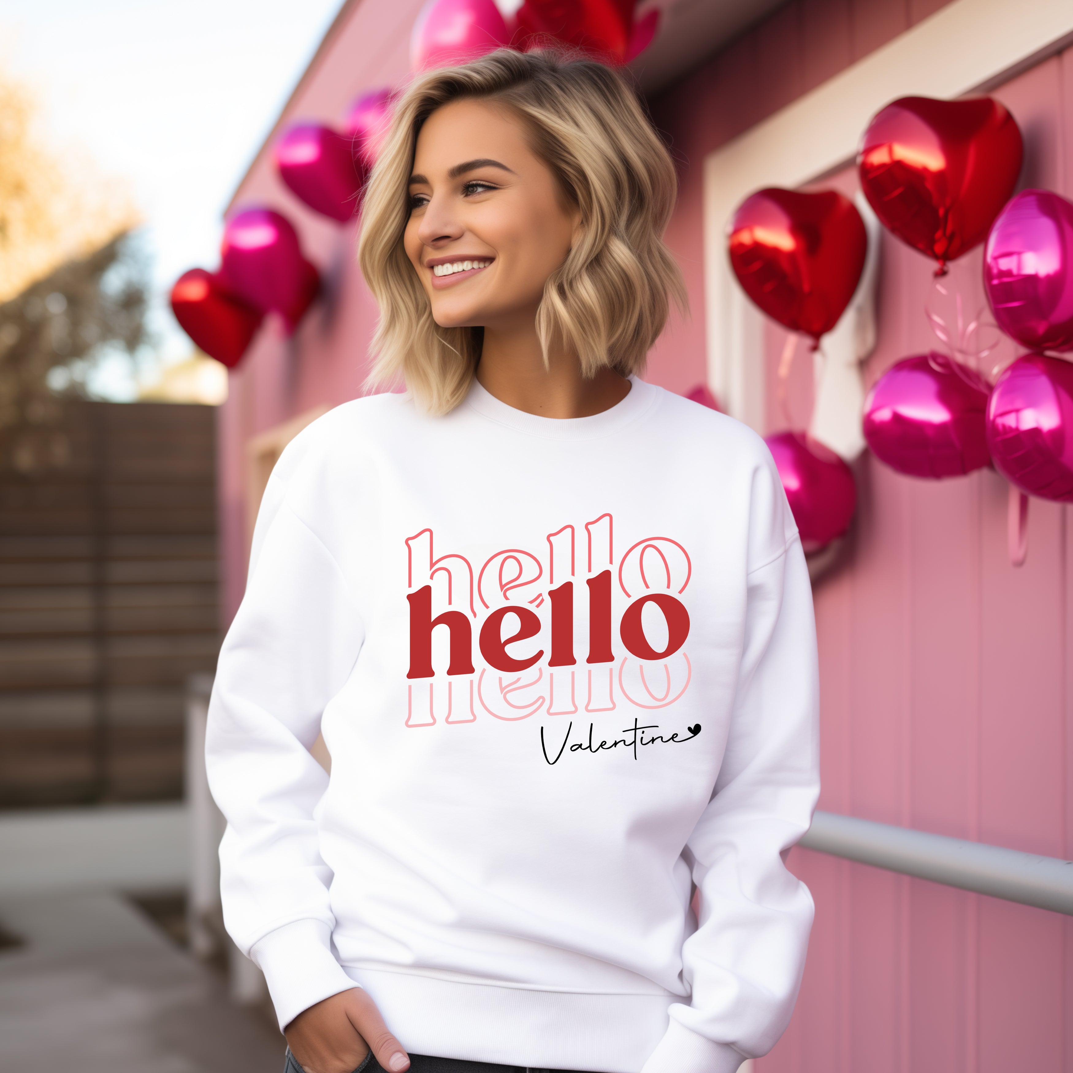Hello Valentine Stacked | Sweatshirt