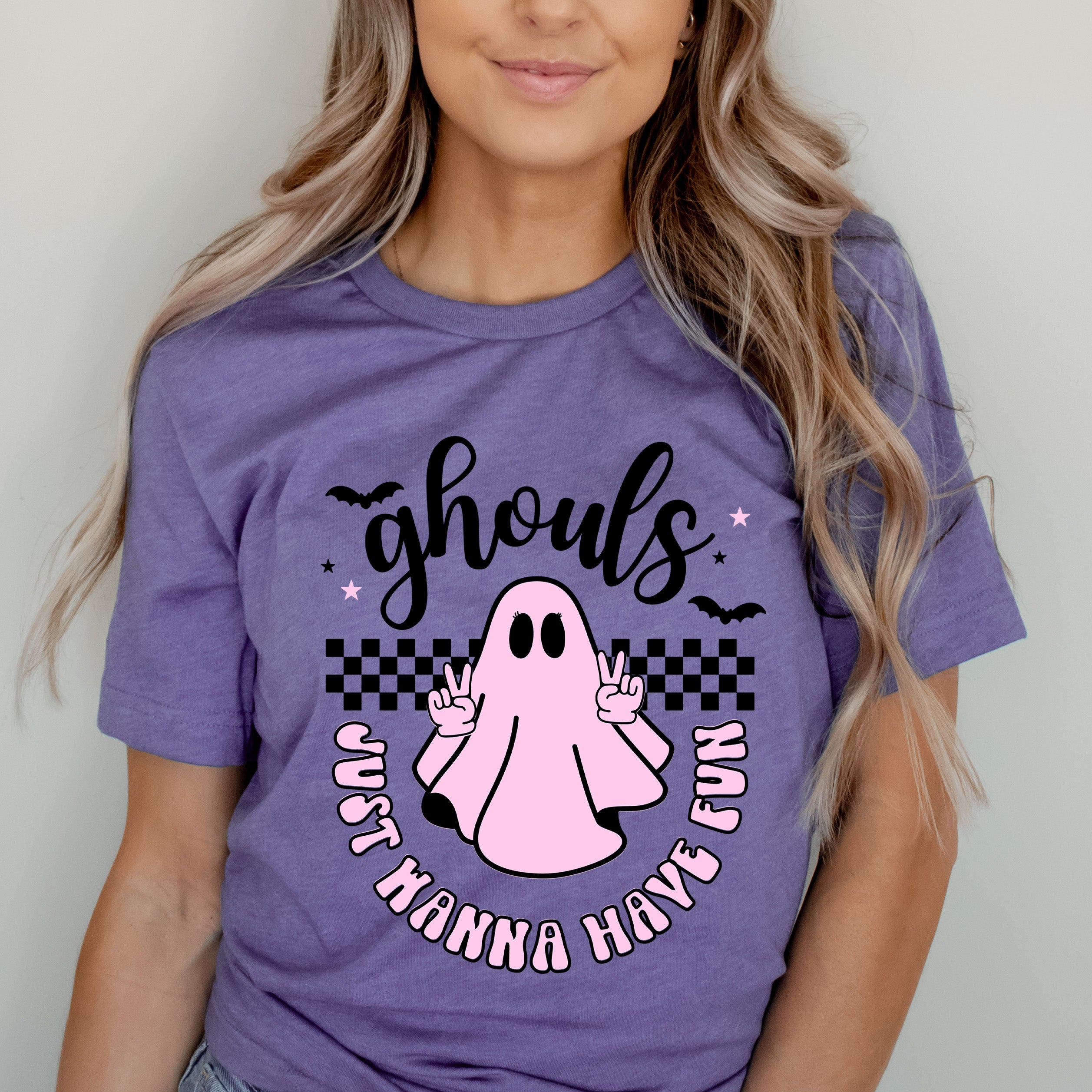 Just Wanna Have Fun Checkered | Short Sleeve Crew Neck