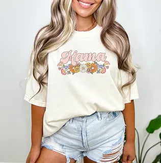Mama Flowers Grunge | Garment Dyed Tee