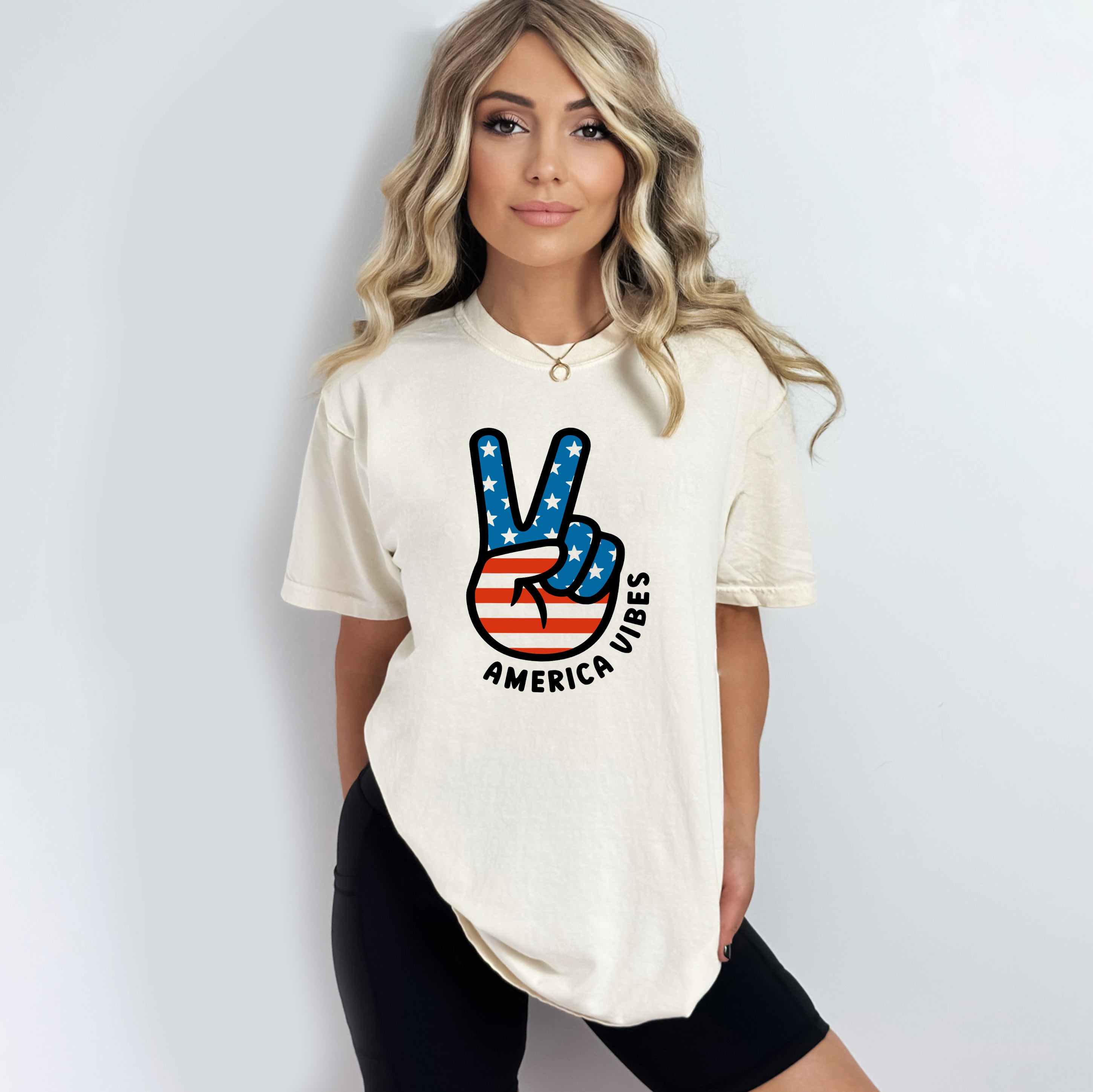 Peace Sign Flag Vibes | Garment Dyed Short Sleeve Tee