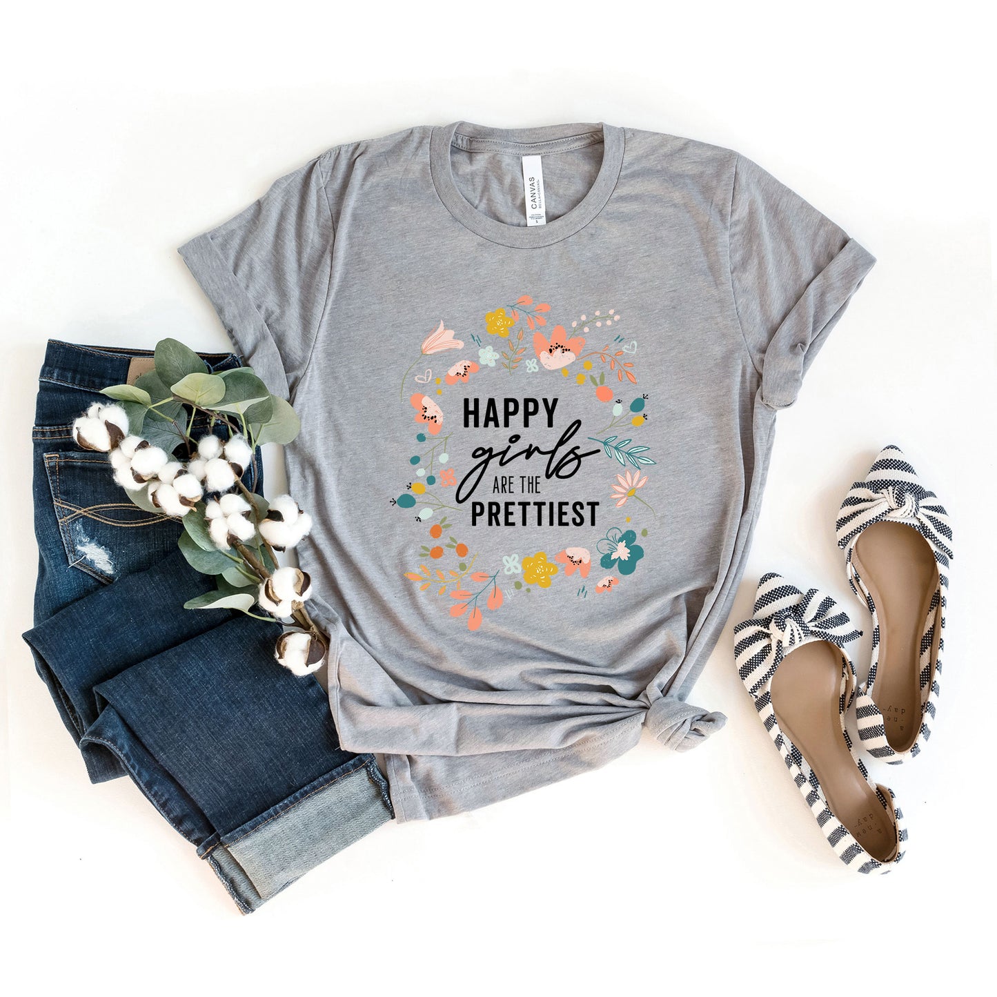 Happy Girls Are The Prettiest | Short Sleeve Graphic Tee