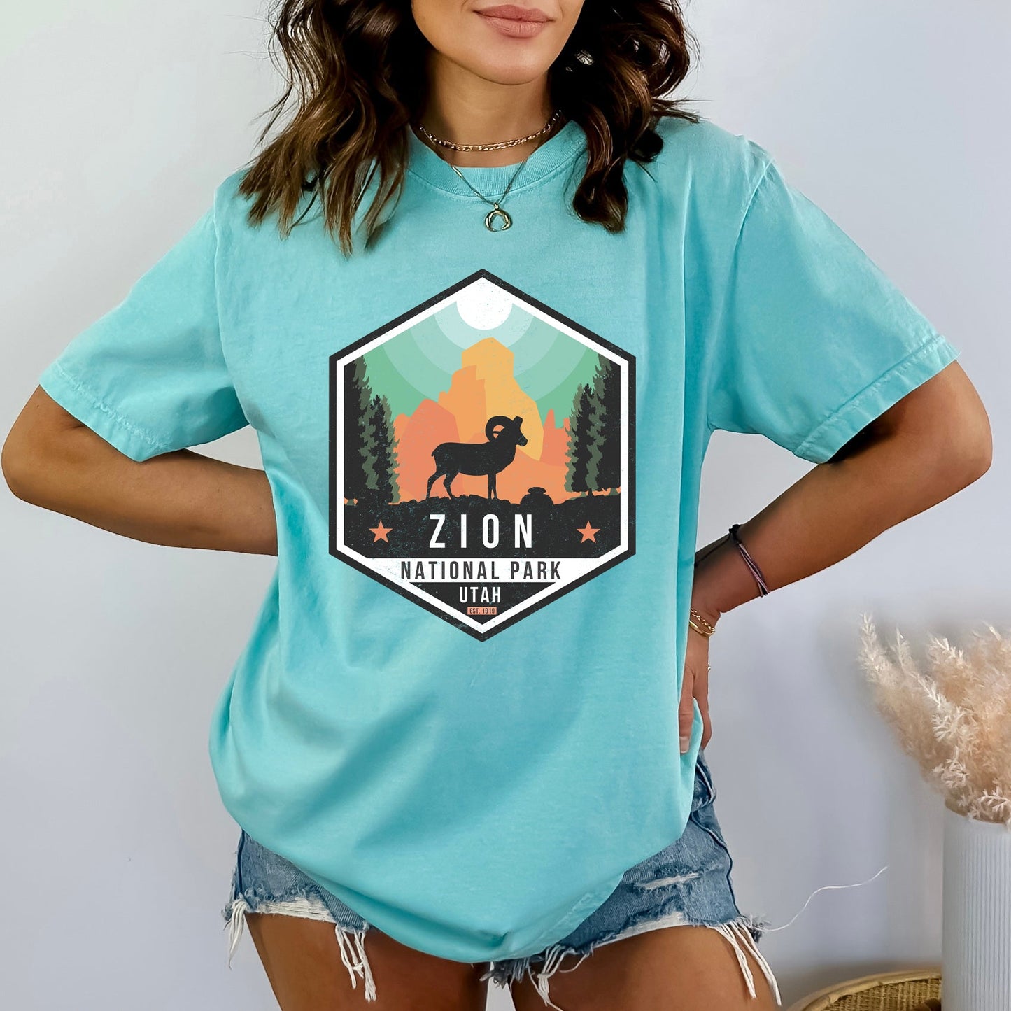 Clearance Zion National Park Badge | Garment Dyed Short Sleeve Tee