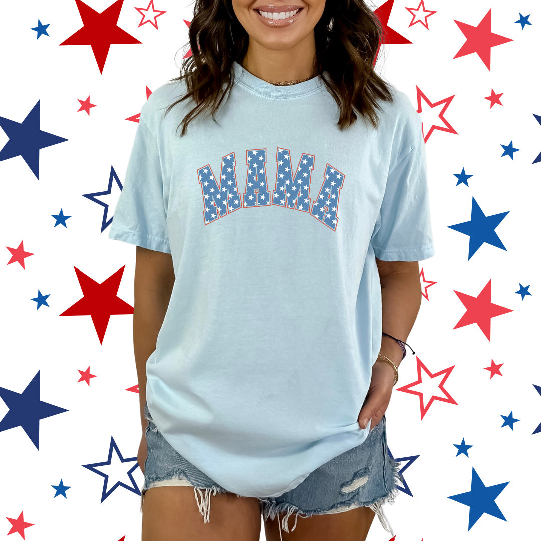 Retro Mama Stars | Garment Dyed Short Sleeve Tee