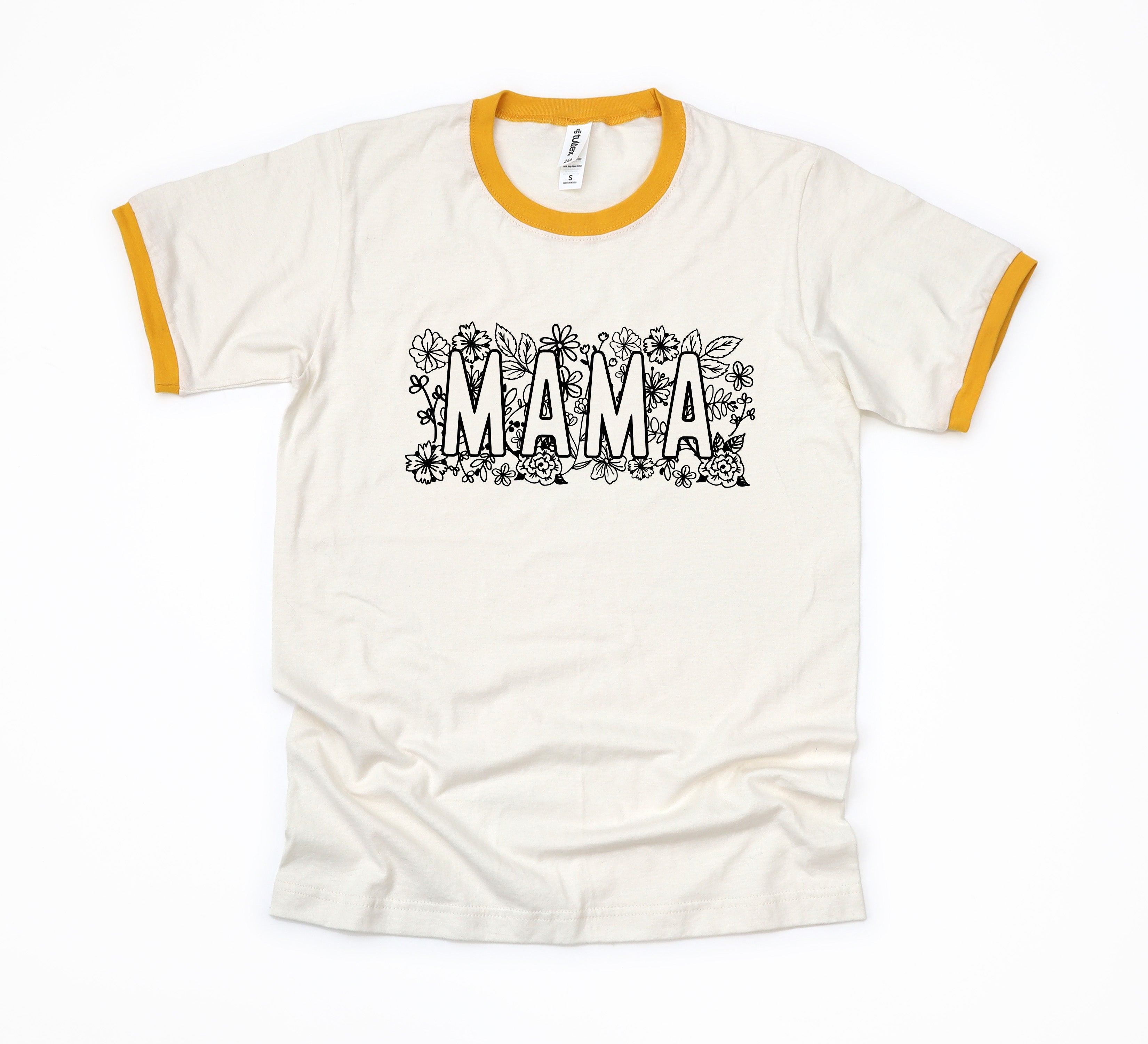 Mama Bold Flowers | Ringer Tee