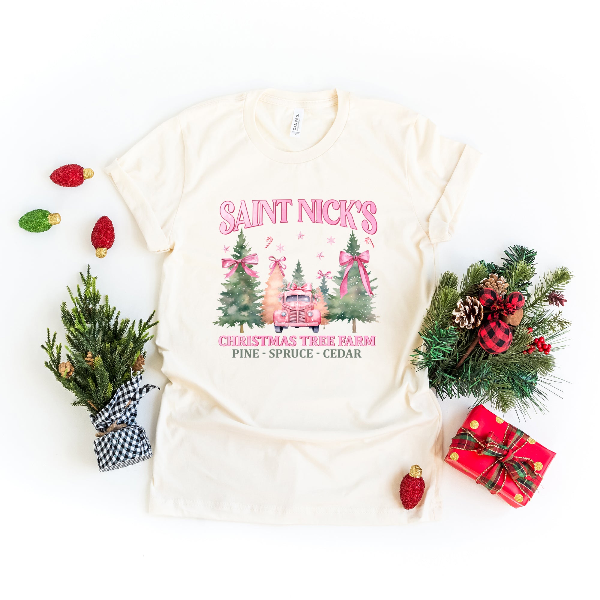 Coquette St. Nick's Tree Farm | Short Sleeve Crewneck