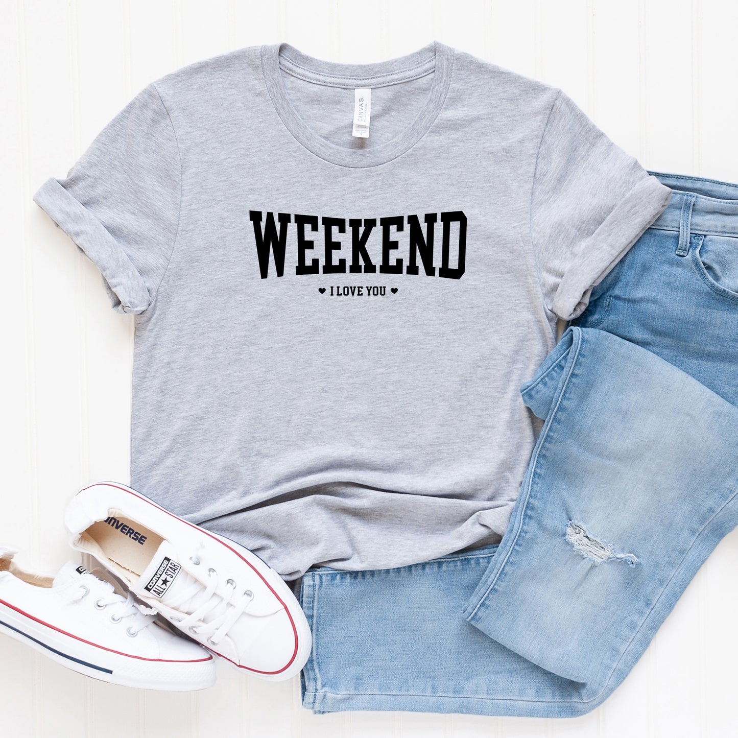 Weekend I love You Heart | Short Sleeve Graphic Tee