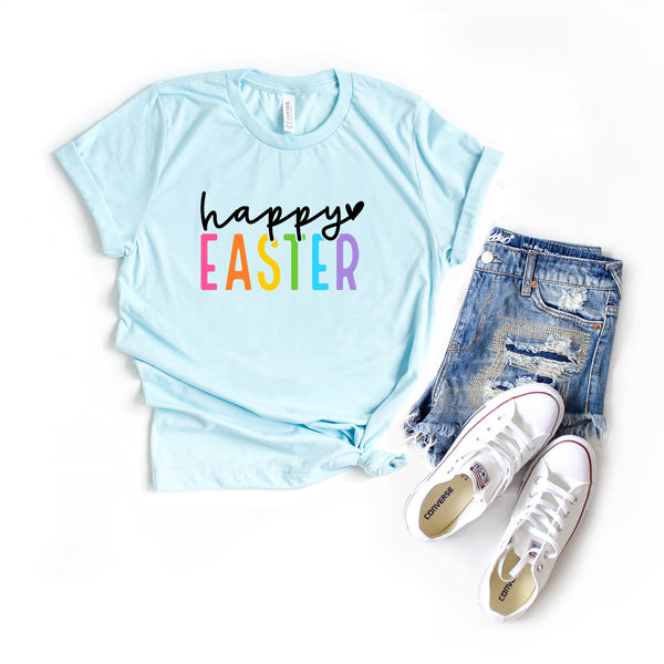 Happy Easter Colorful | Short Sleeve Graphic Tee