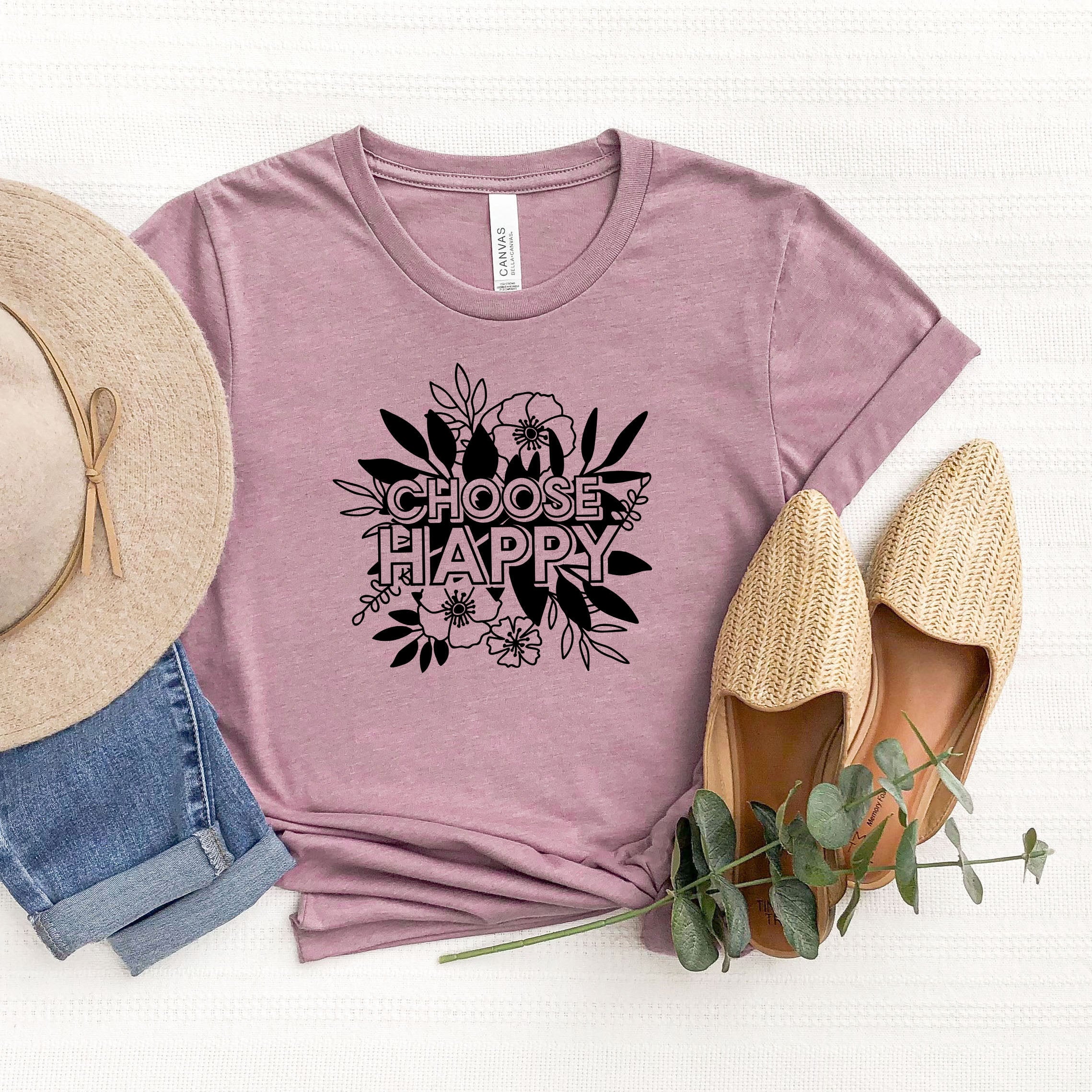 Choose Happy Floral | Short Sleeve Graphic Tee