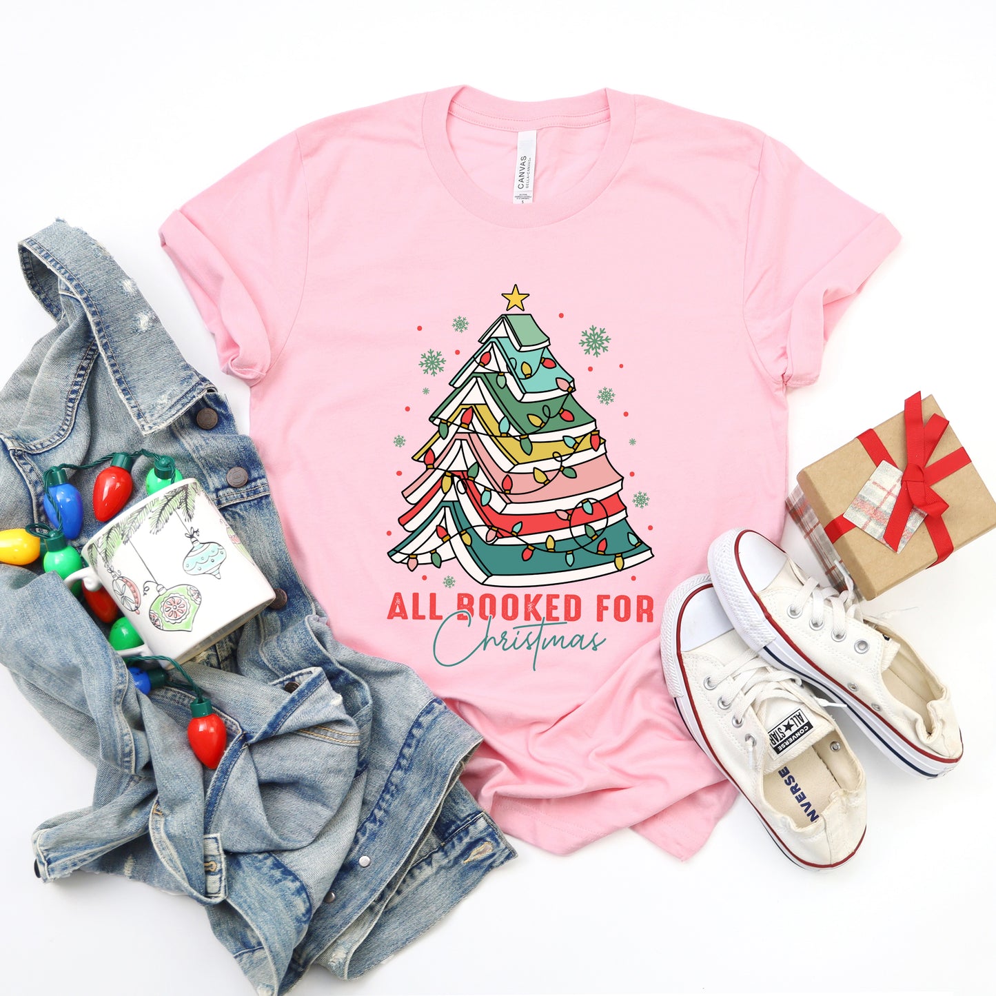 All Booked For Christmas | Short Sleeve Crewneck