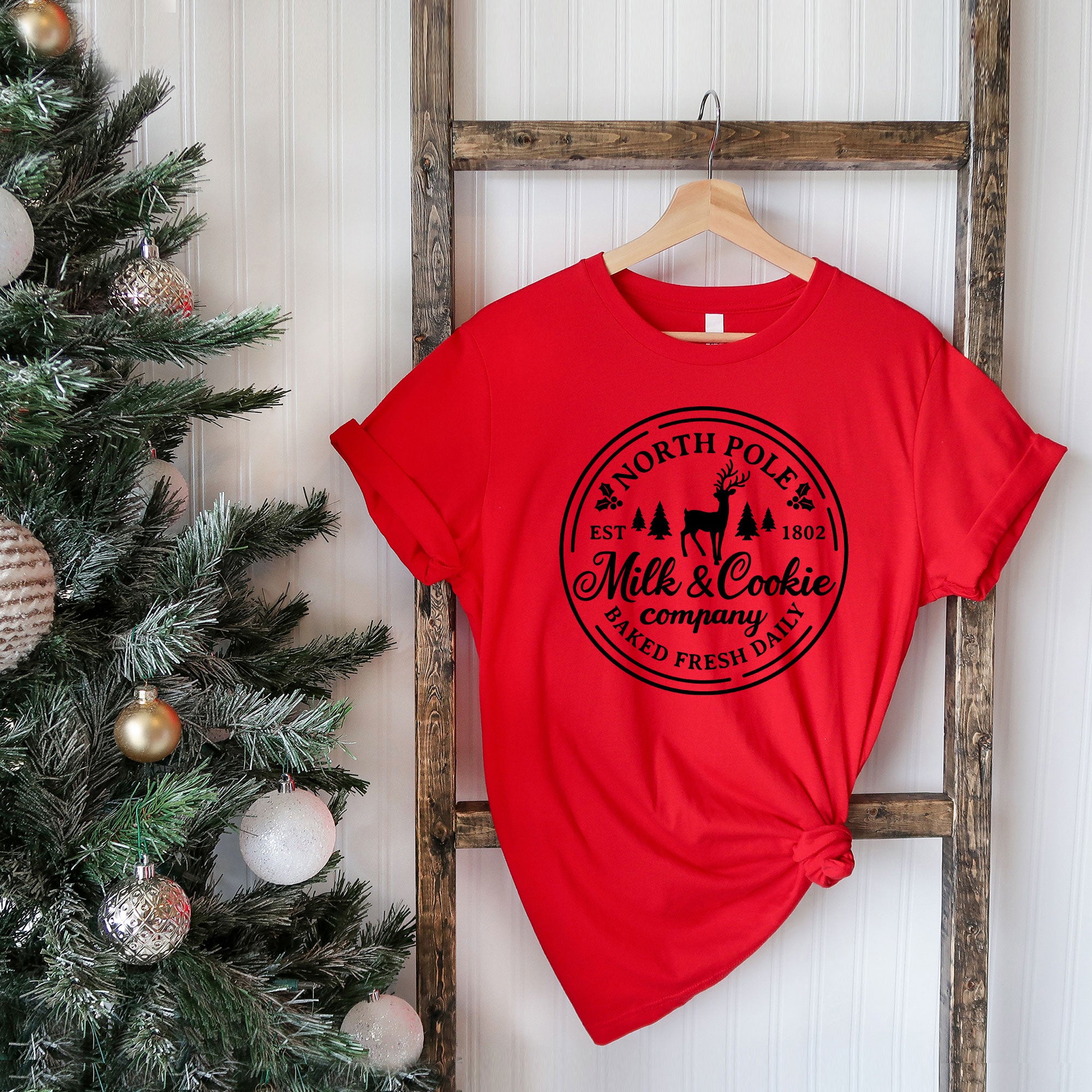 North Pole Milk And Cookie Co Circle | Short Sleeve Crewneck