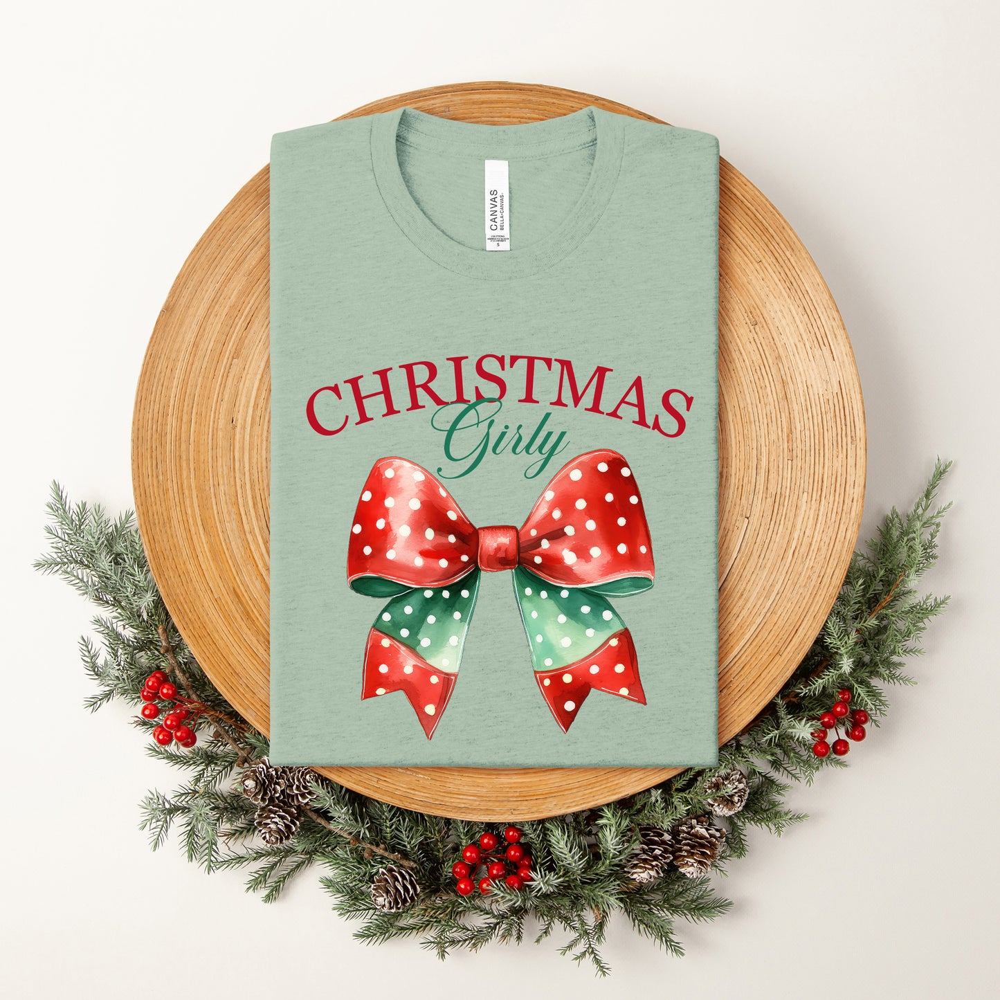 Coquette Christmas Girly | Short Sleeve Crewneck