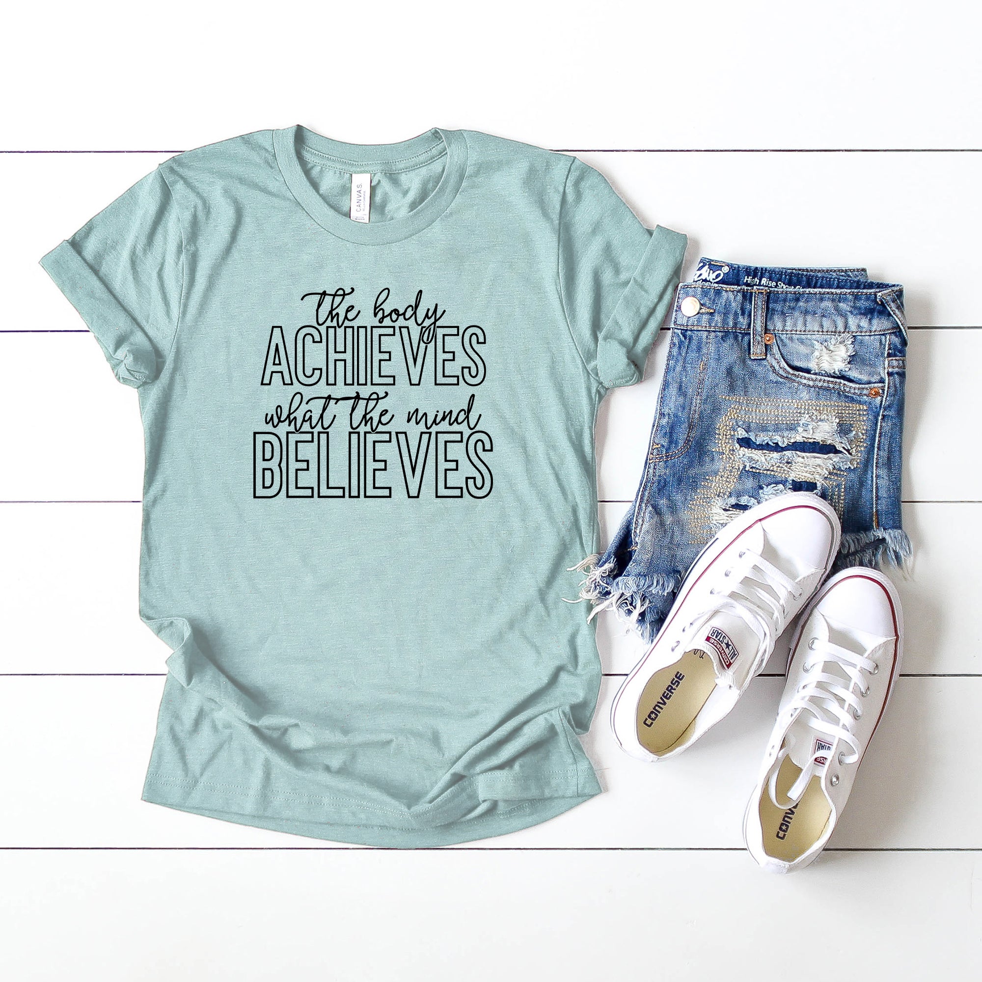 Body Achieves Mind Believes | Short Sleeve Graphic Tee