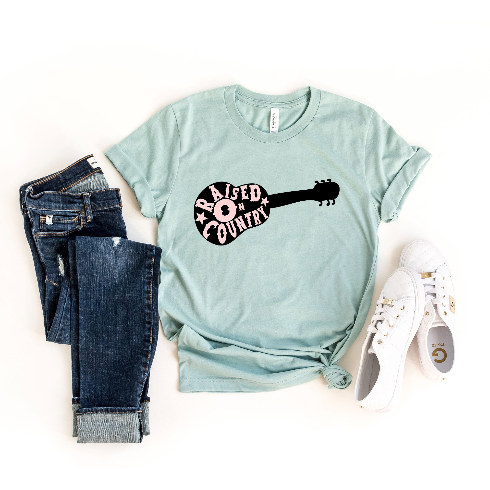 Raised On Country Guitar | Short Sleeve Graphic Tee