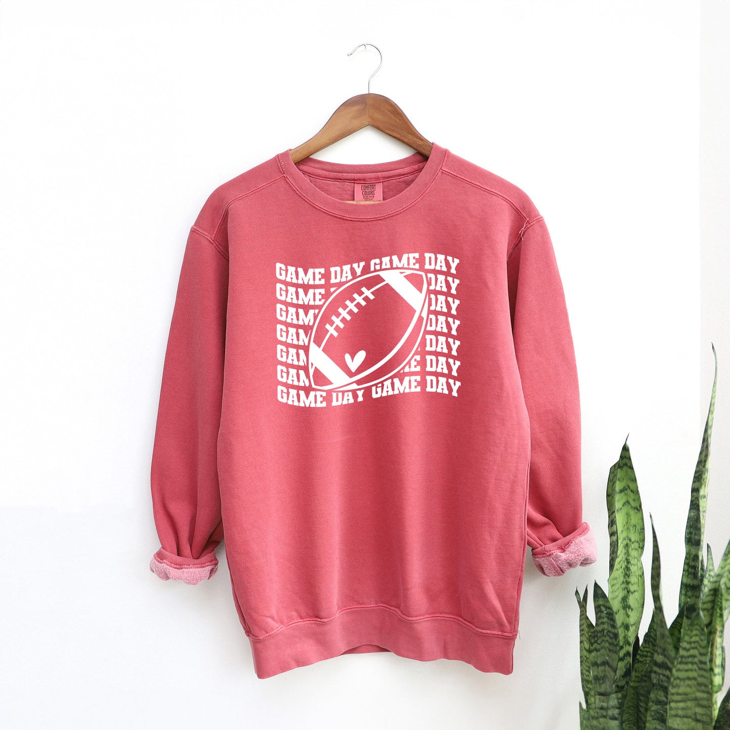 Football Game Day Stacked Wavy | Garment Dyed Sweatshirt