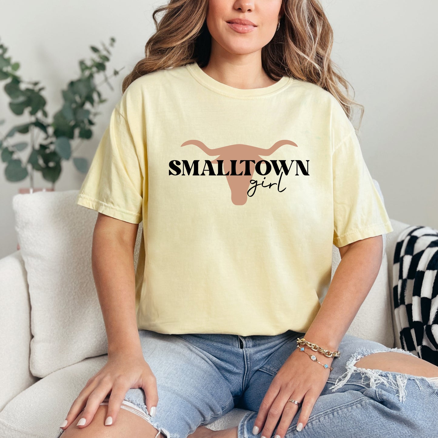 Small Town Girl Bull | Garment Dyed Tee