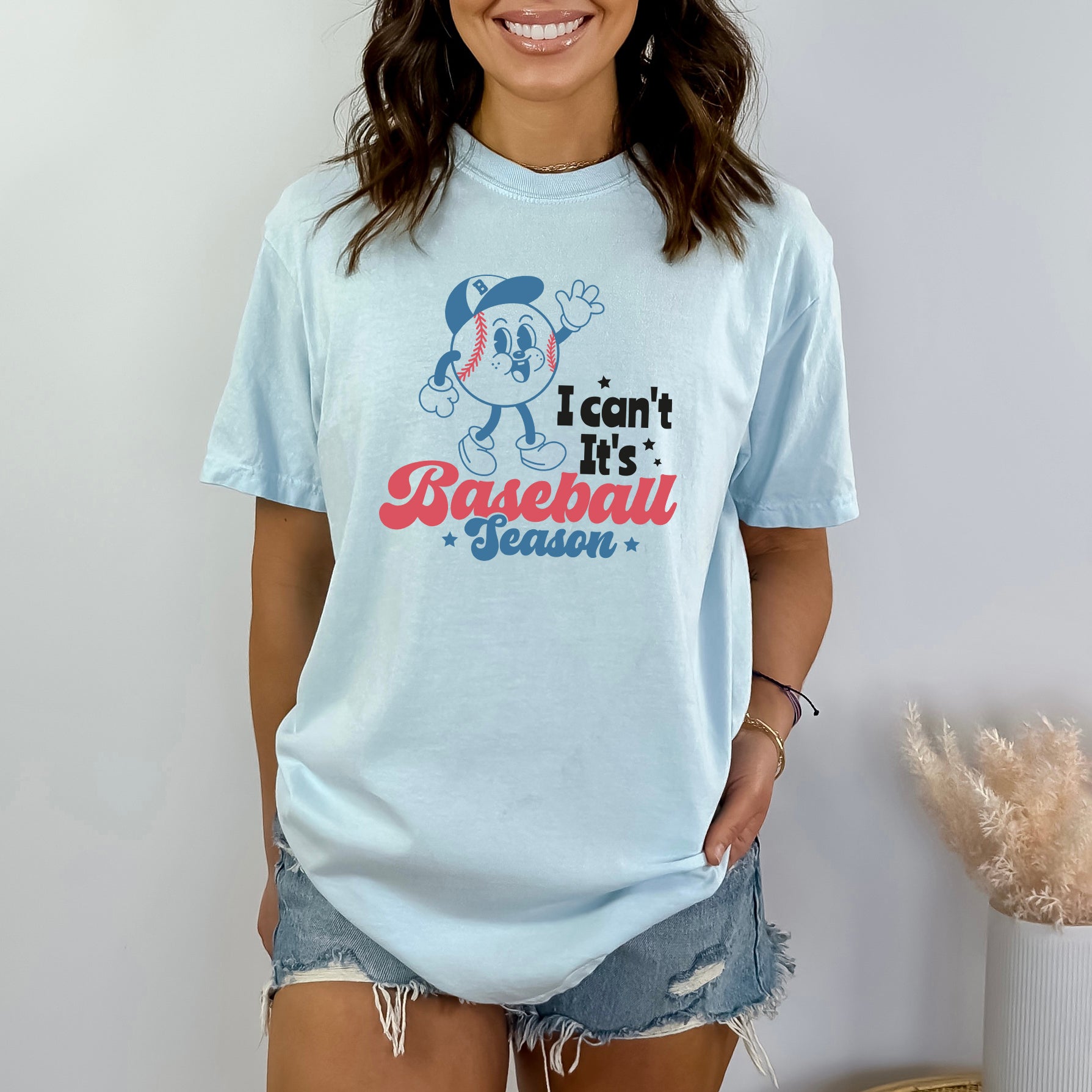 I Can't It's Baseball Season | Garment Dyed Short Sleeve Tee