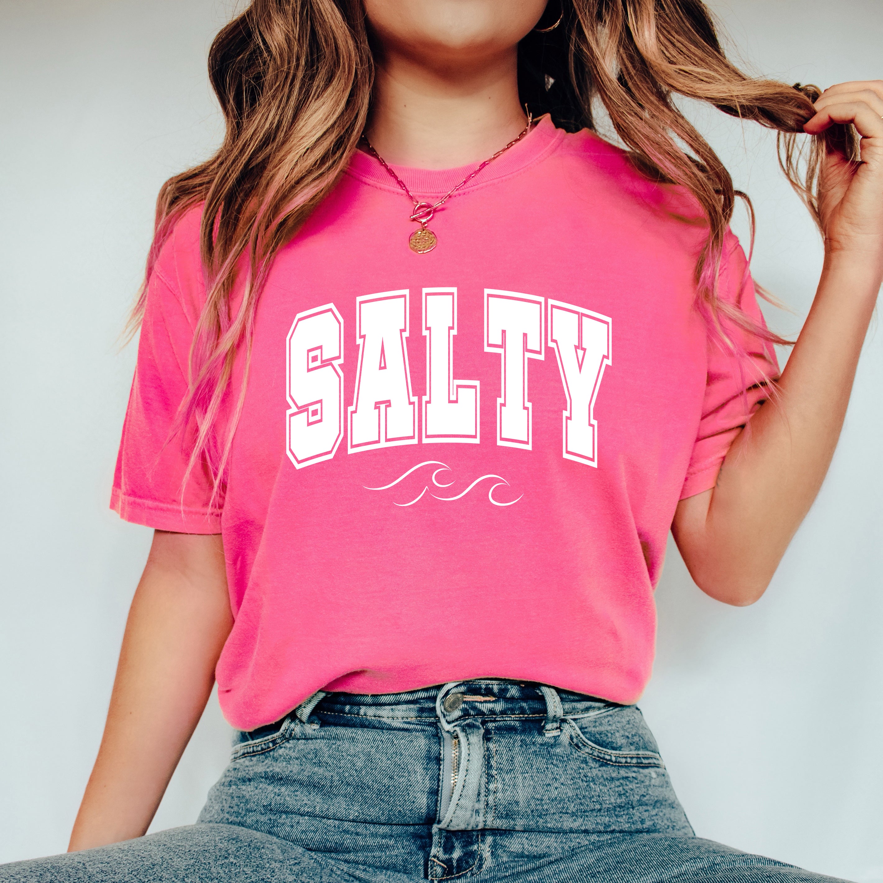 Salty Varsity | Garment Dyed Short Sleeve Tee