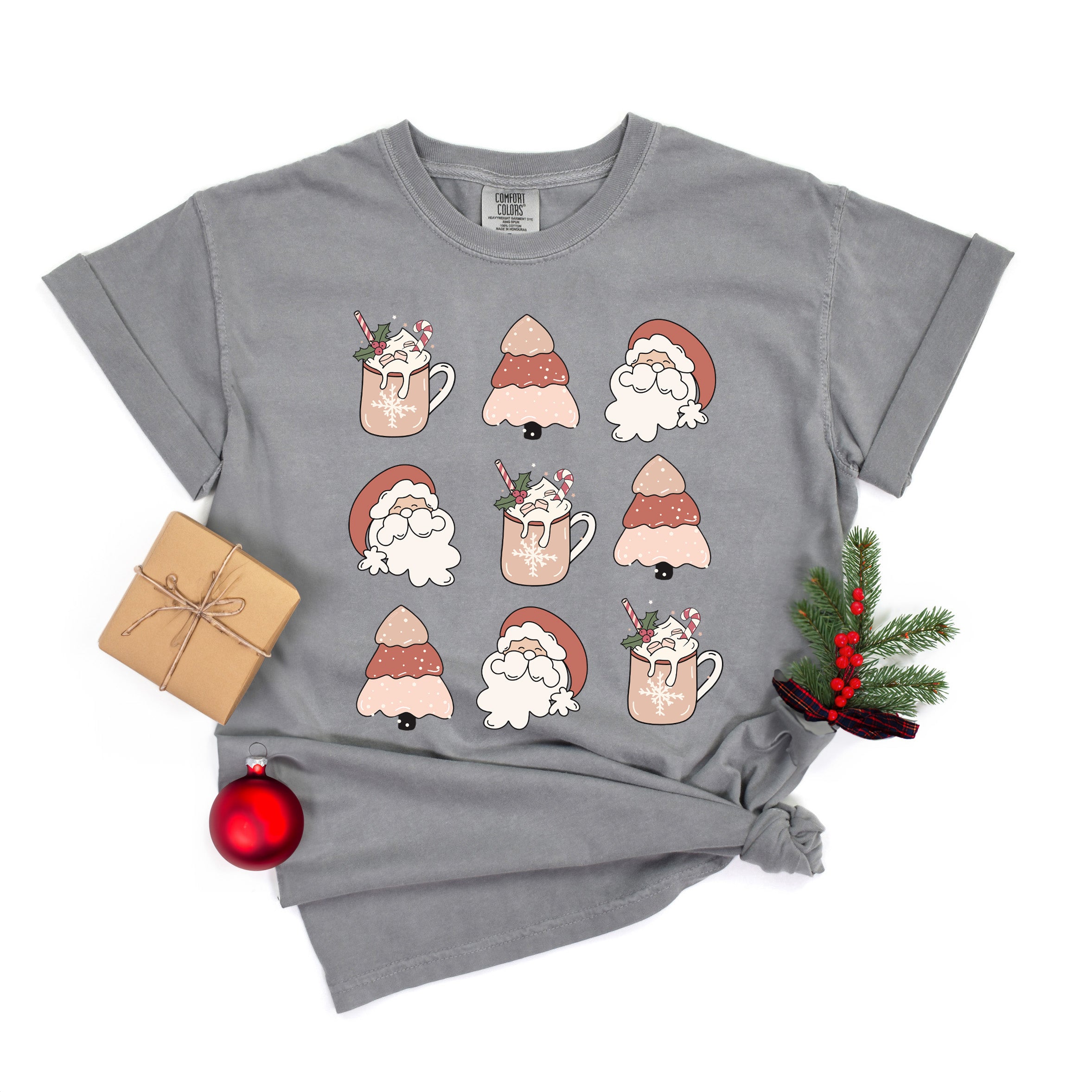 Santa Tree Mug Chart | Garment Dyed Tee