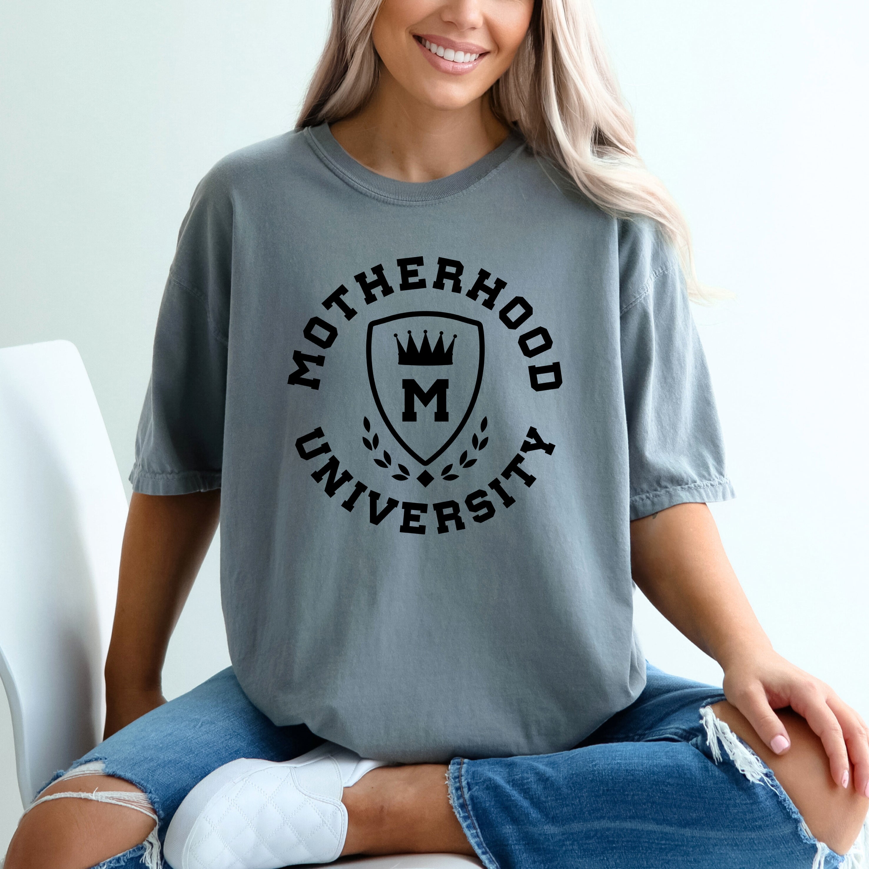 Motherhood University Crown | Garment Dyed Tee