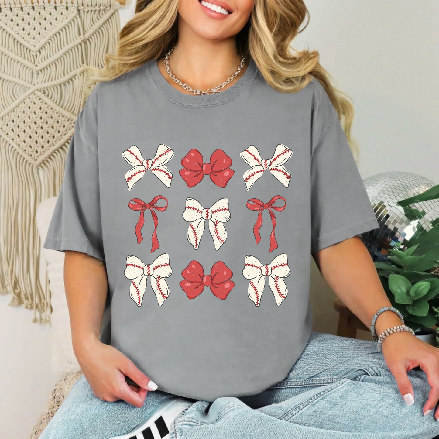 Coquette Baseball Bow Chart | Garment Dyed Short Sleeve Tee