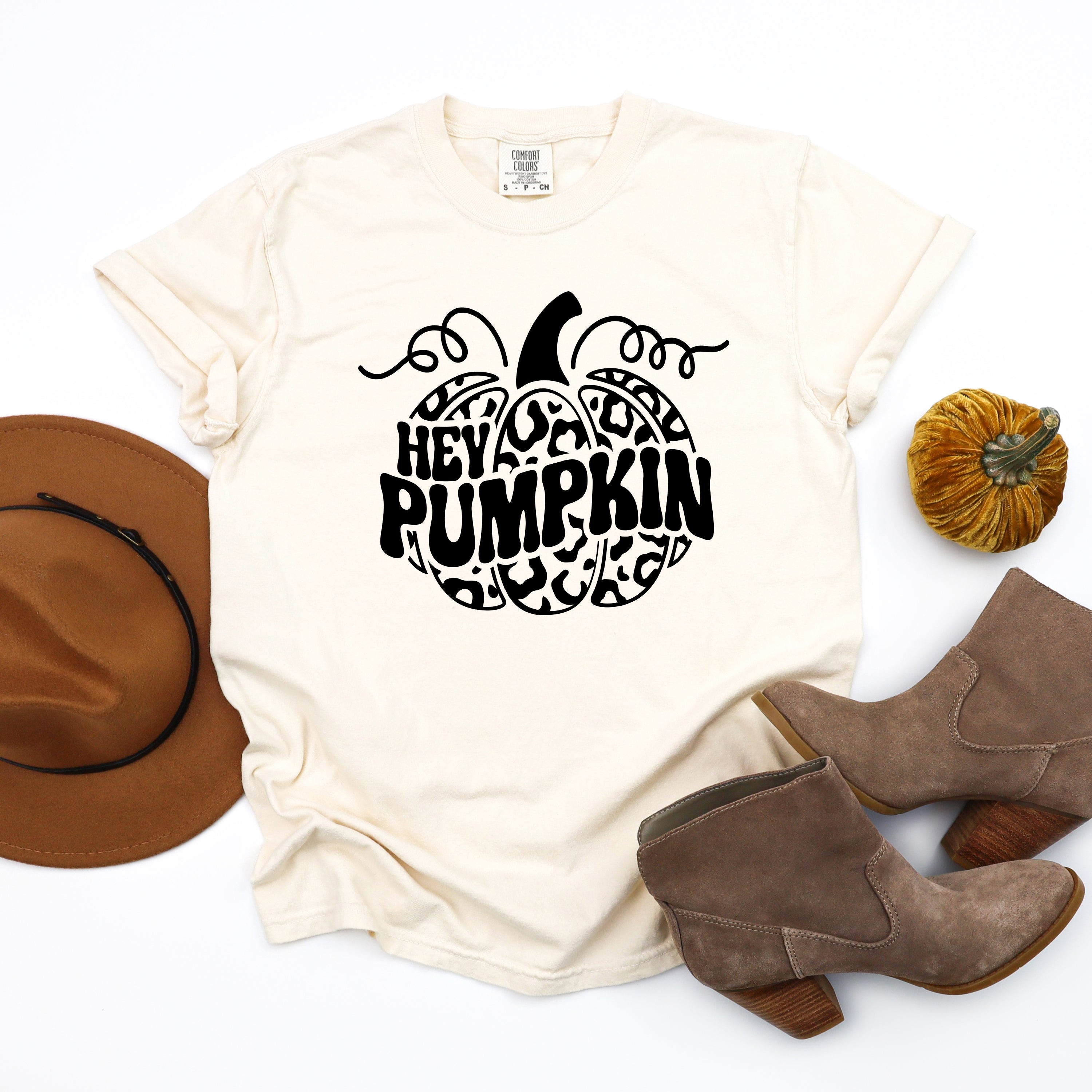 Leopard Hey Pumpkin | Garment Dyed Short Sleeve Tee