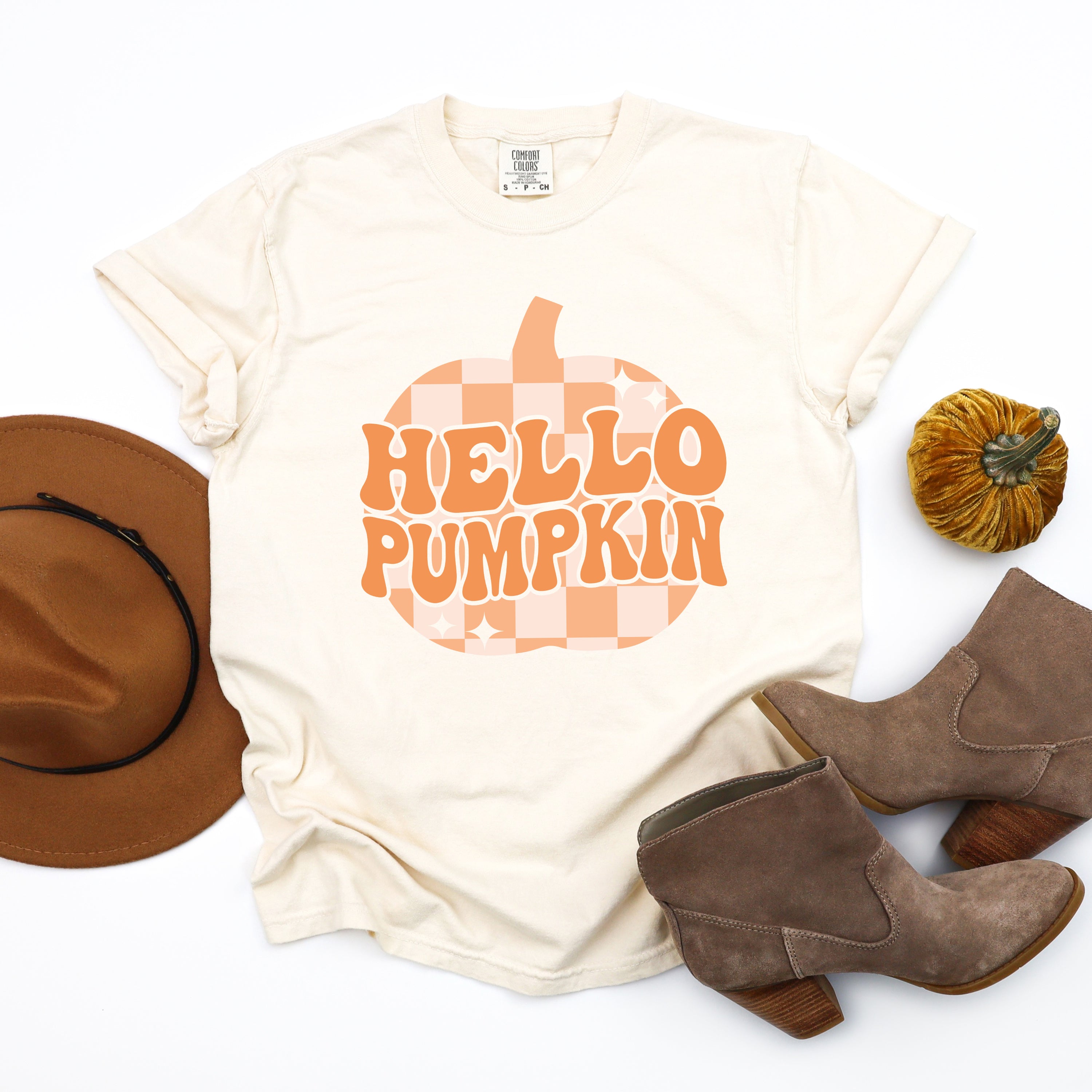Hello Pumpkin Sparkles | Garment Dyed Tee