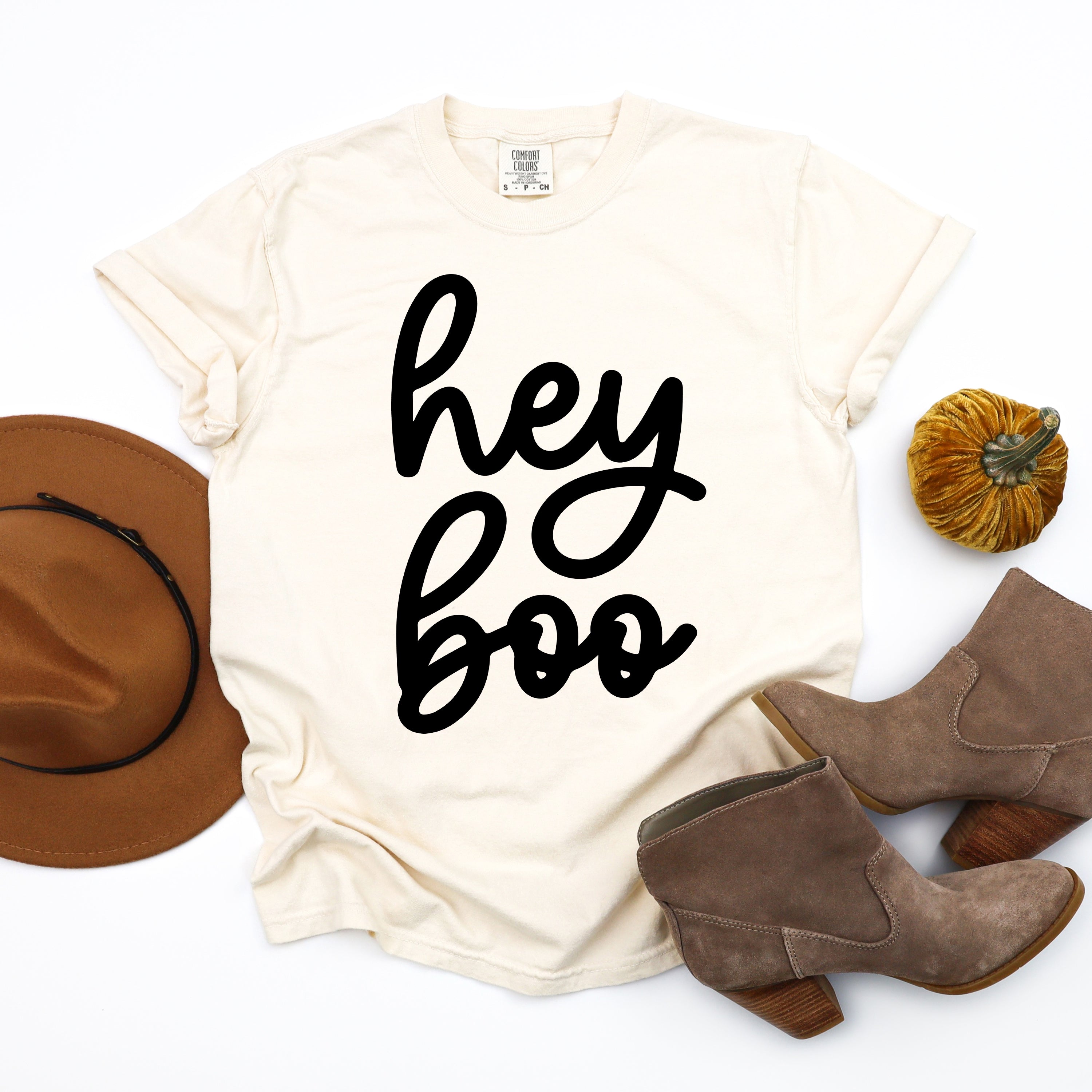 Hey Boo Cursive | Garment Dyed Tee