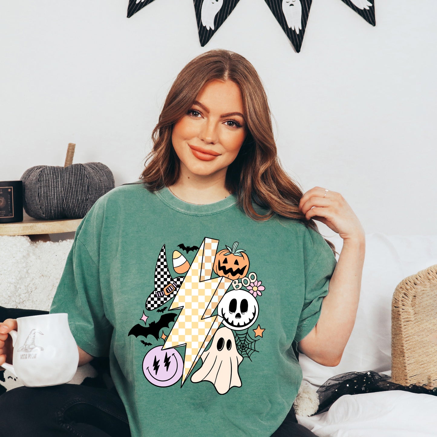 Lightning Bolt Halloween | Garment Dyed Short Sleeve Tee