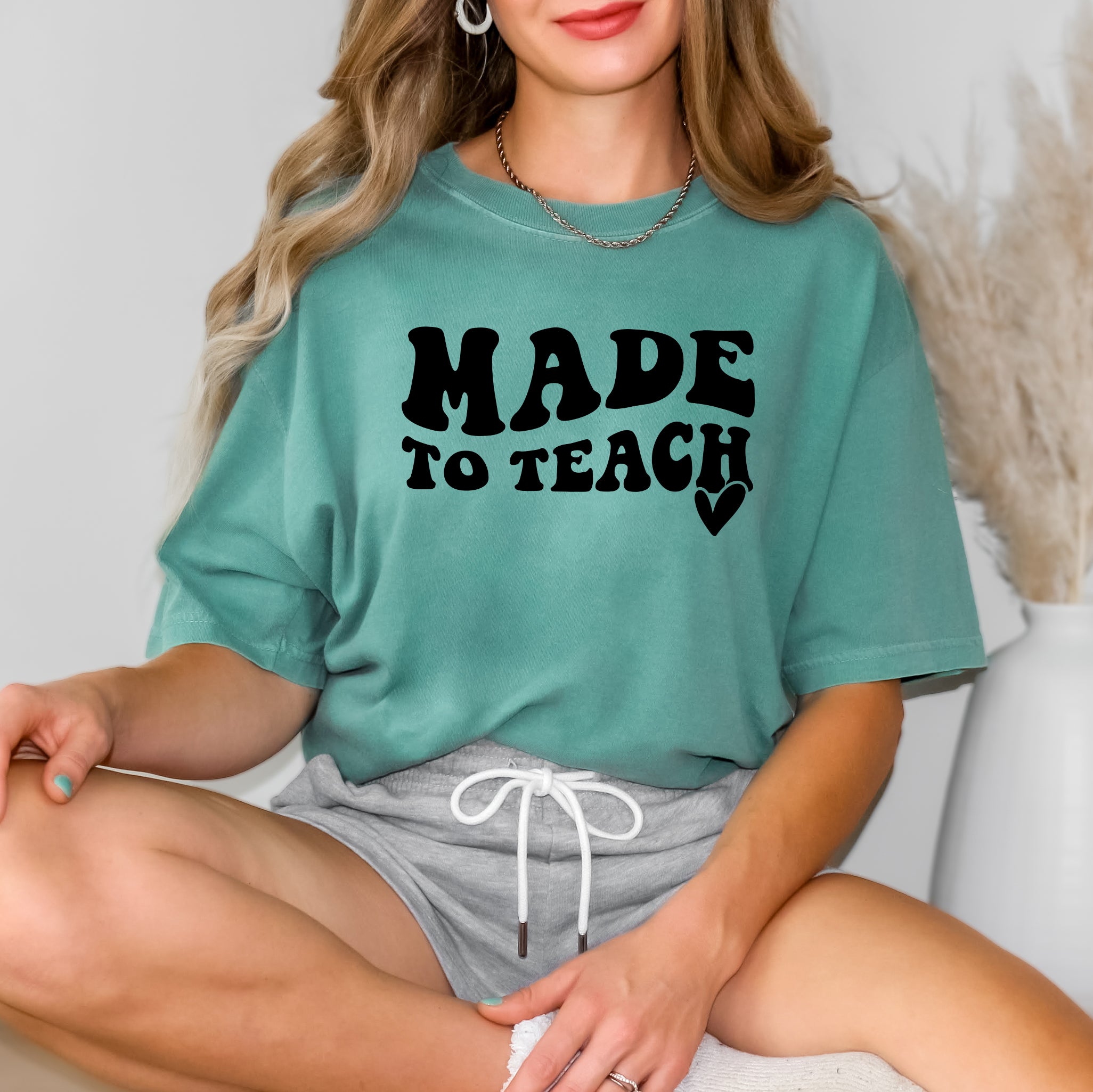 Made To Teach Wavy Heart | Garment Dyed Tee