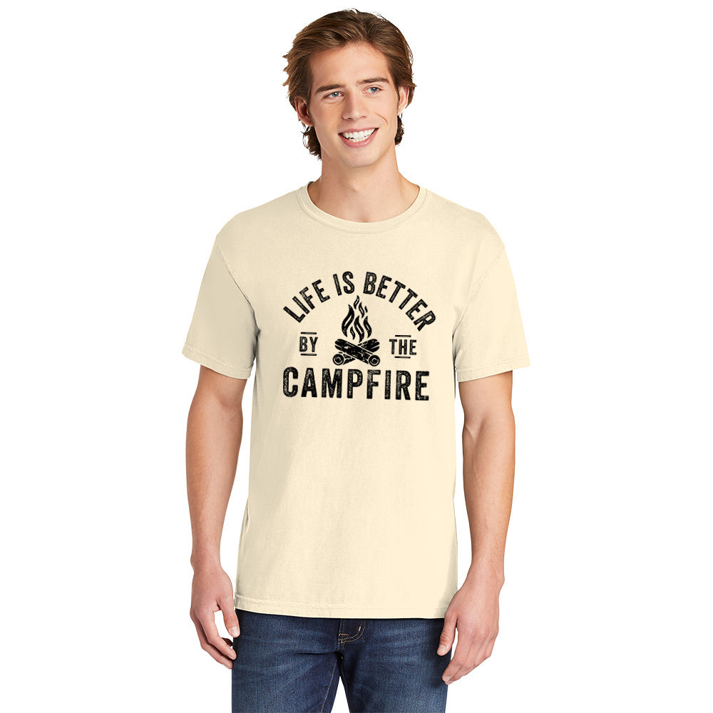 Life Is Better By The Campfire | Men's Garment Dyed Tee