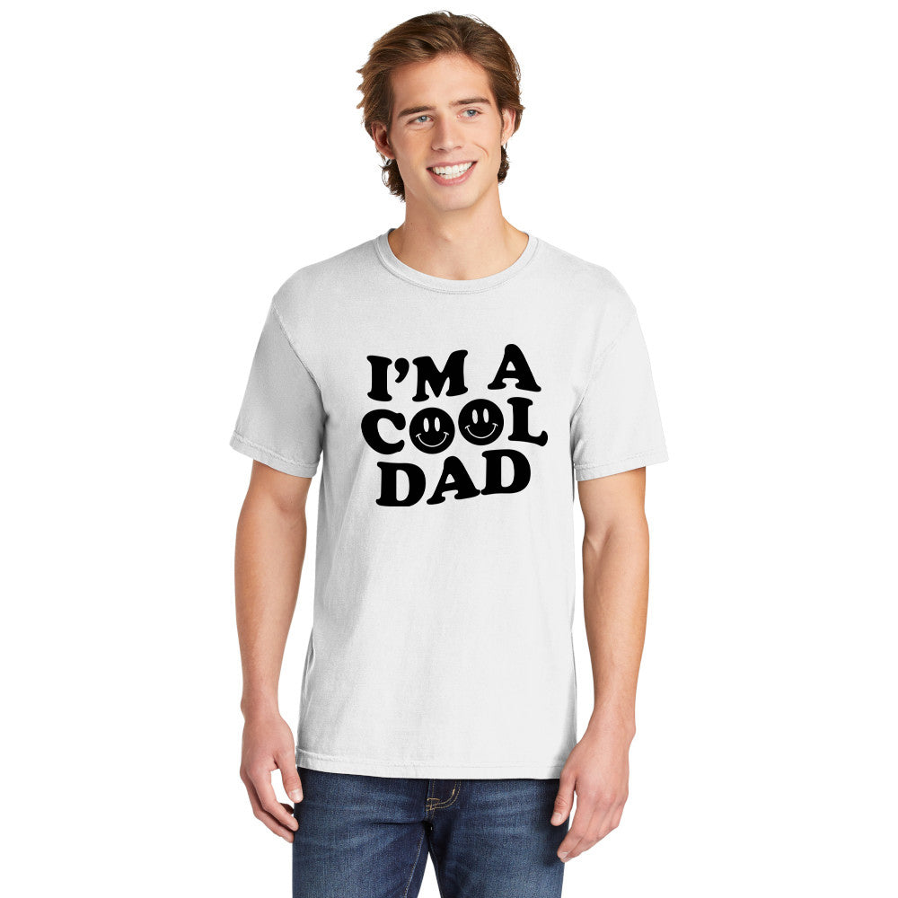 Cool Dad Smiley Face | Men's Garment Dyed Tee