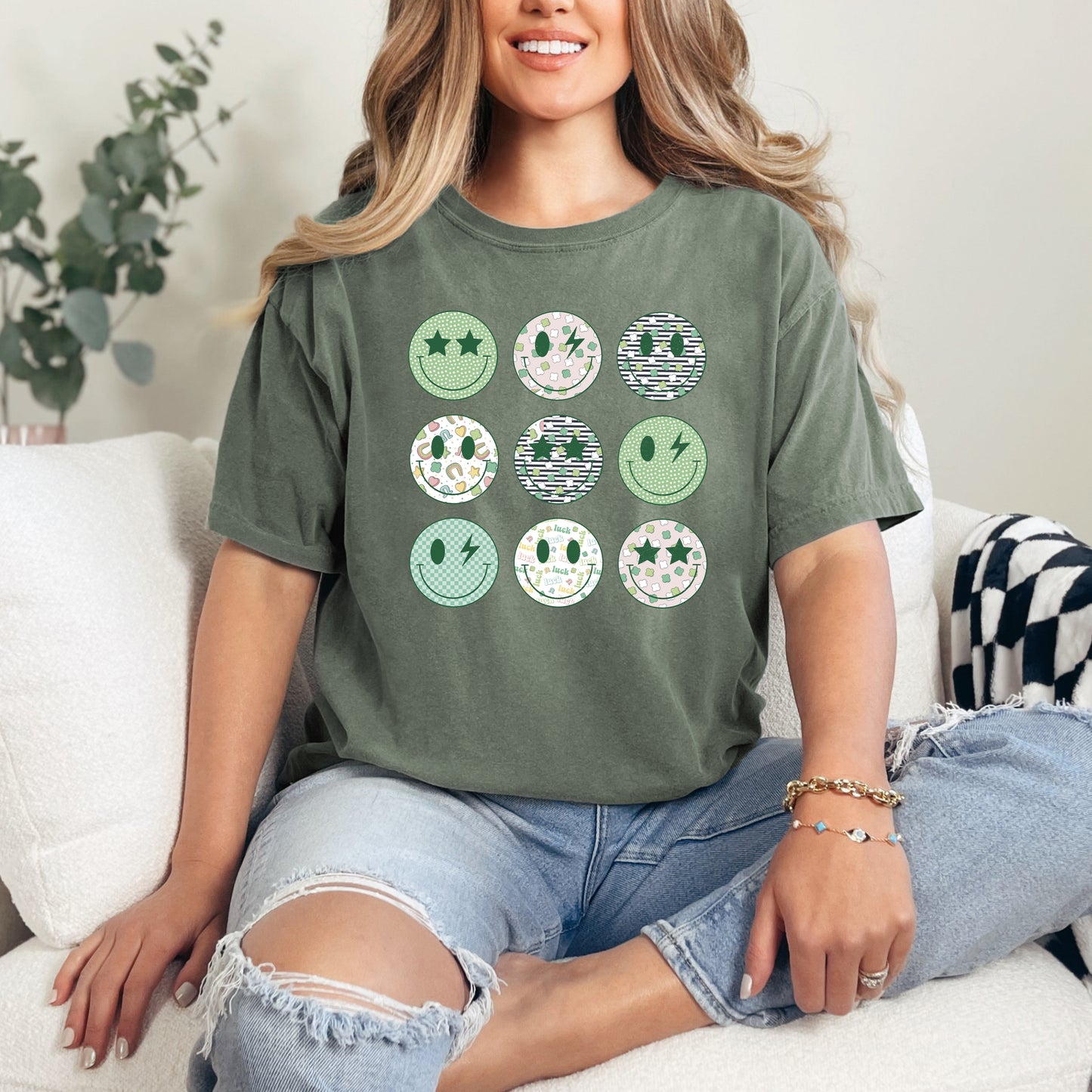 St. Patrick's Smiley Chart  | Garment Dyed Tee