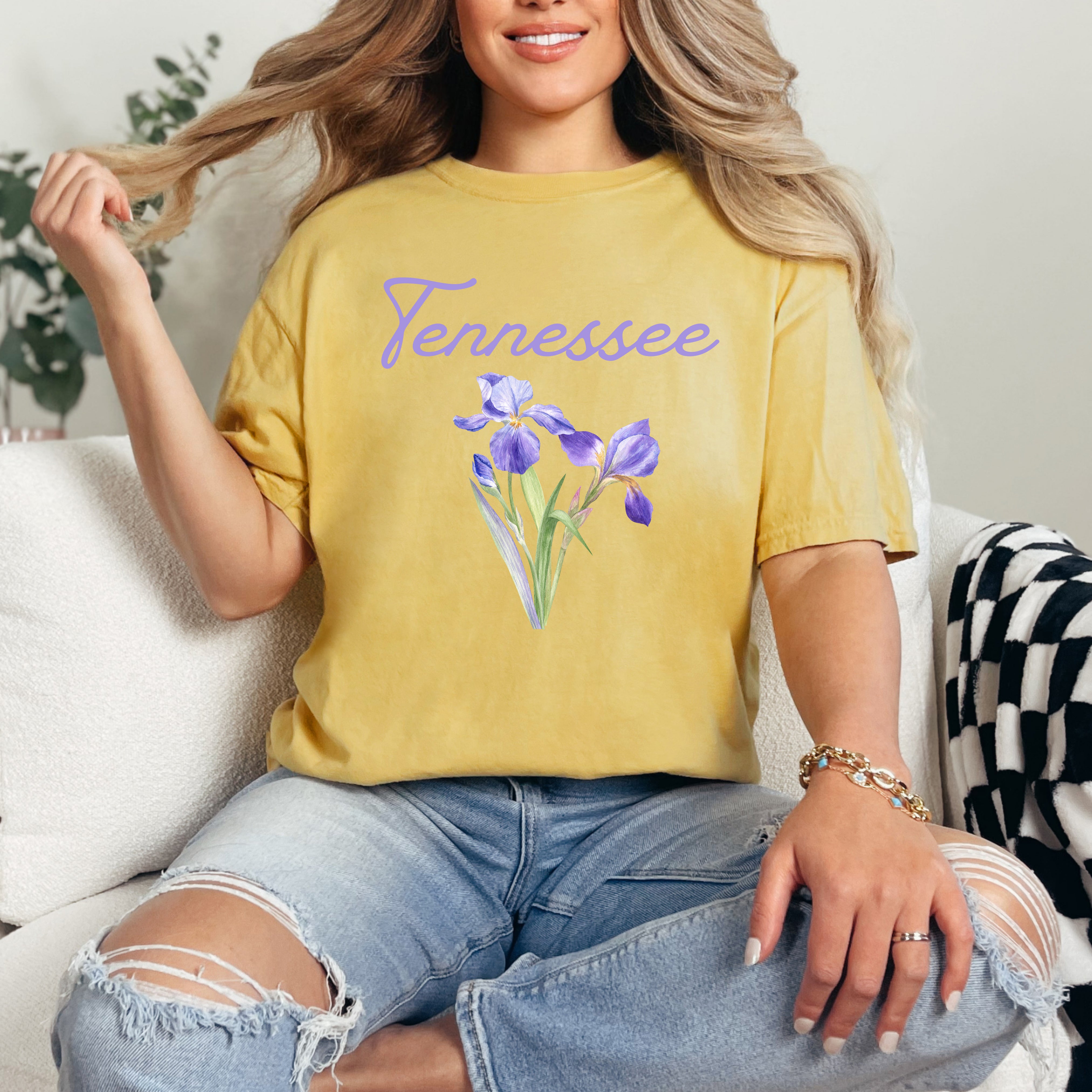 Tennessee Flower Colorful | Garment Dyed Short Sleeve Tee