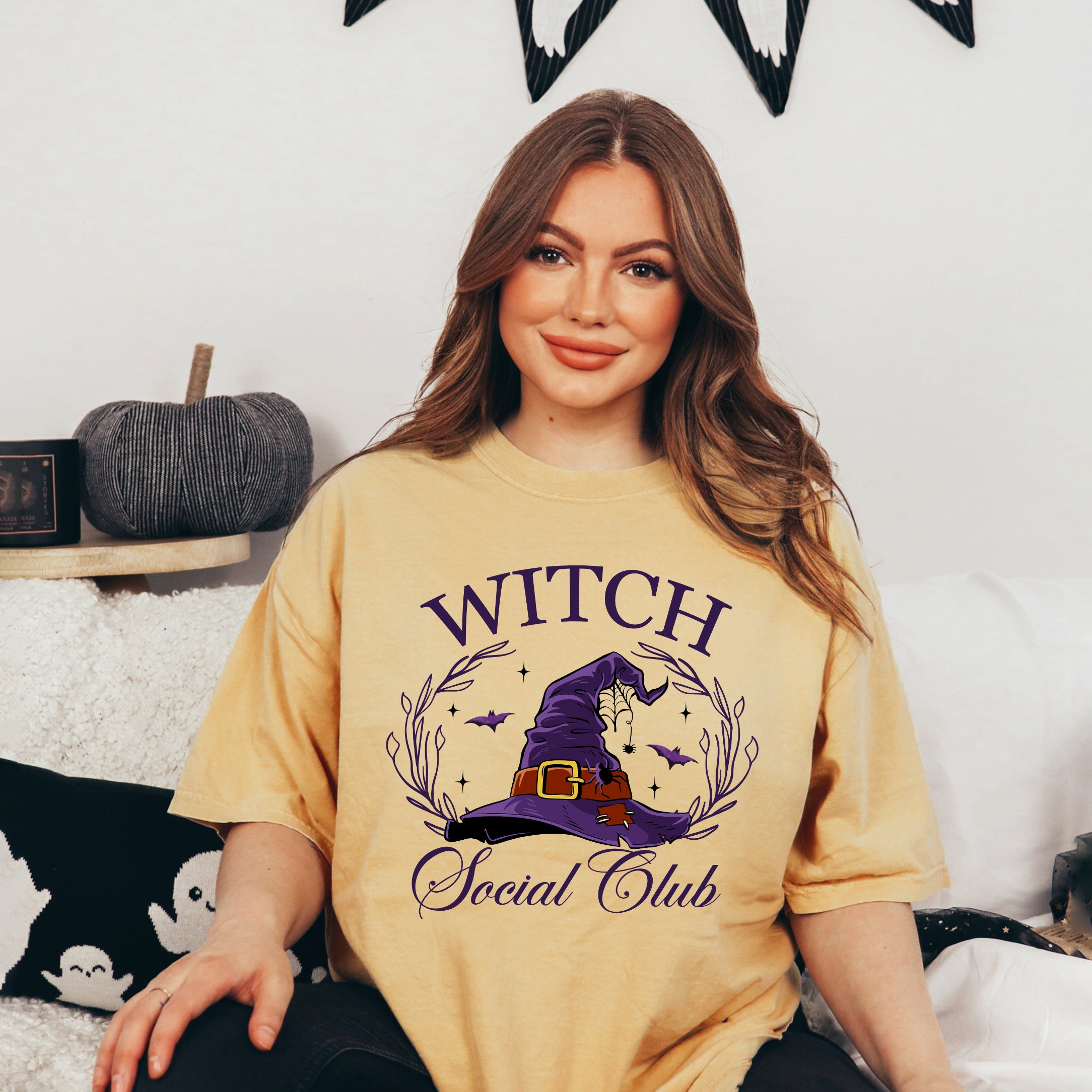 Witch Social Club Purple Hat | Garment Dyed Short Sleeve Tee