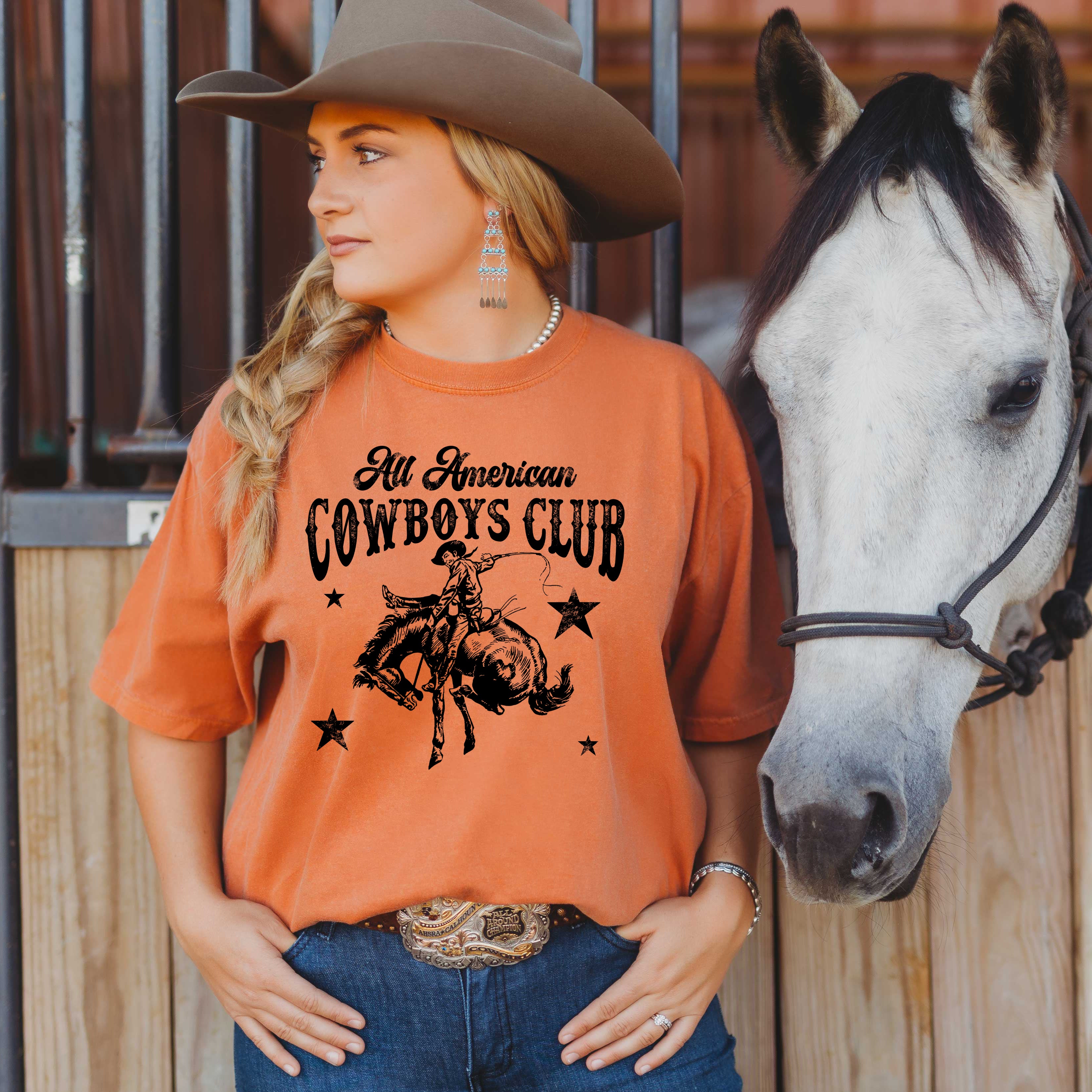 All American Cowboys Club | Garment Dyed Short Sleeve Tee