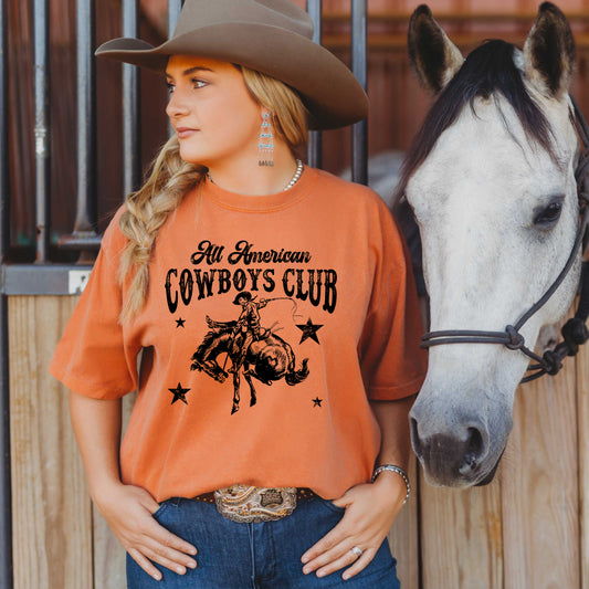 All American Cowboys Club | Garment Dyed Short Sleeve Tee