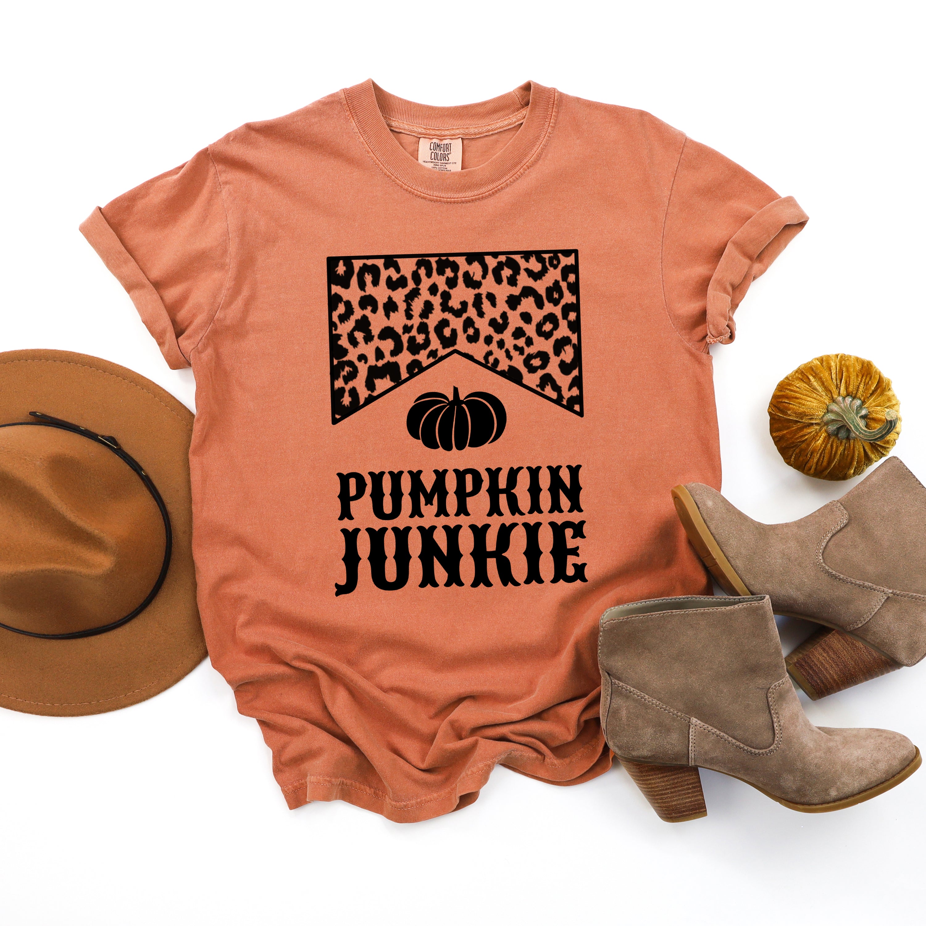 Leopard Pumpkin Junkie | Garment Dyed Tee
