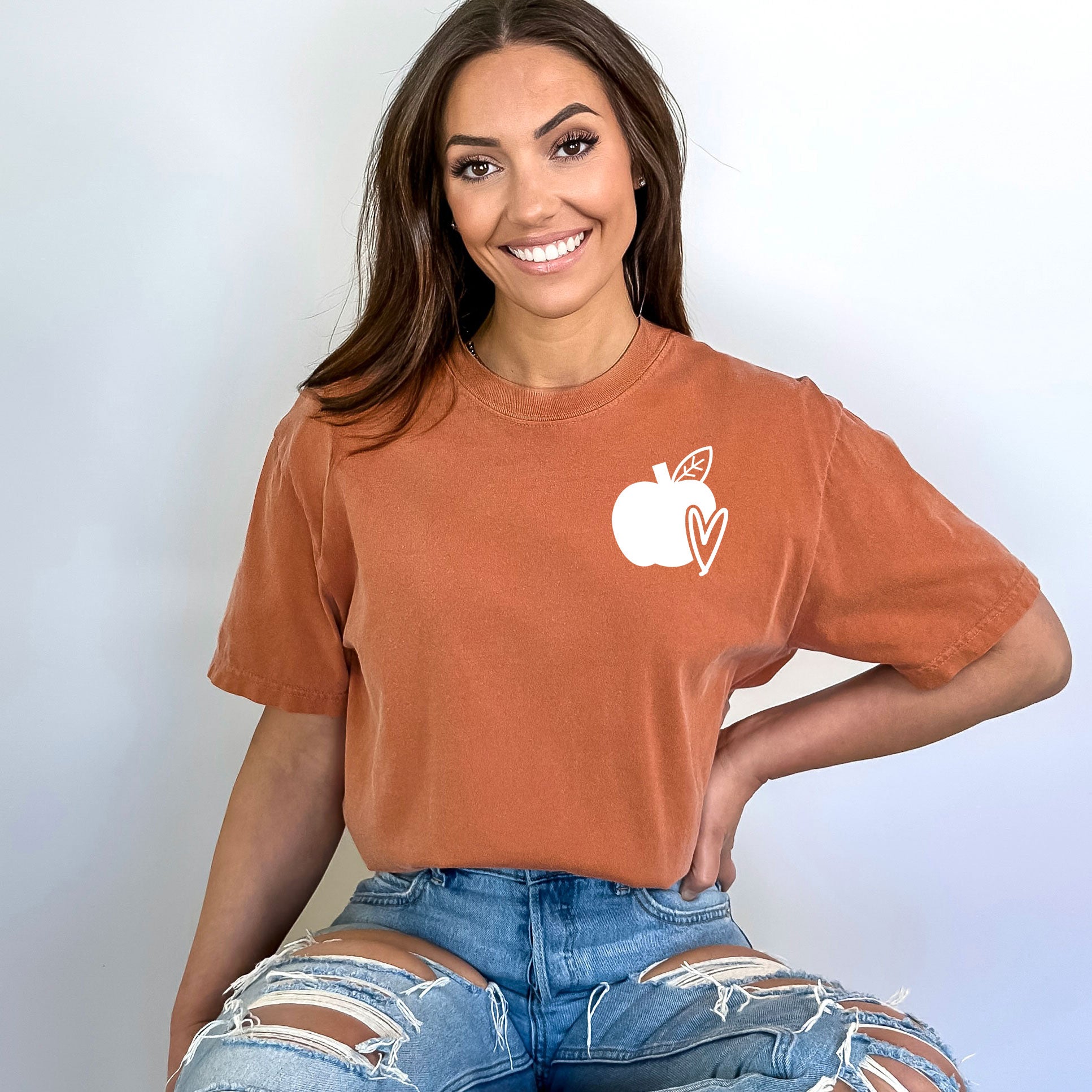 Apple Heart Mini | Garment Dyed Short Sleeve Tee