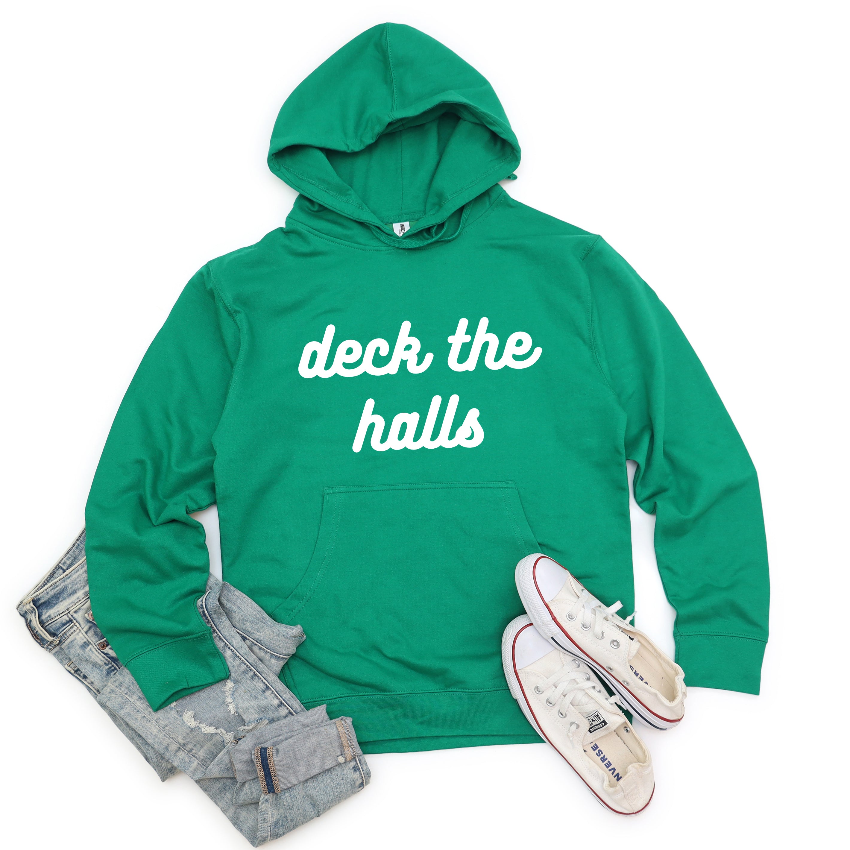 Deck The Halls Bold Cursive | Hoodie
