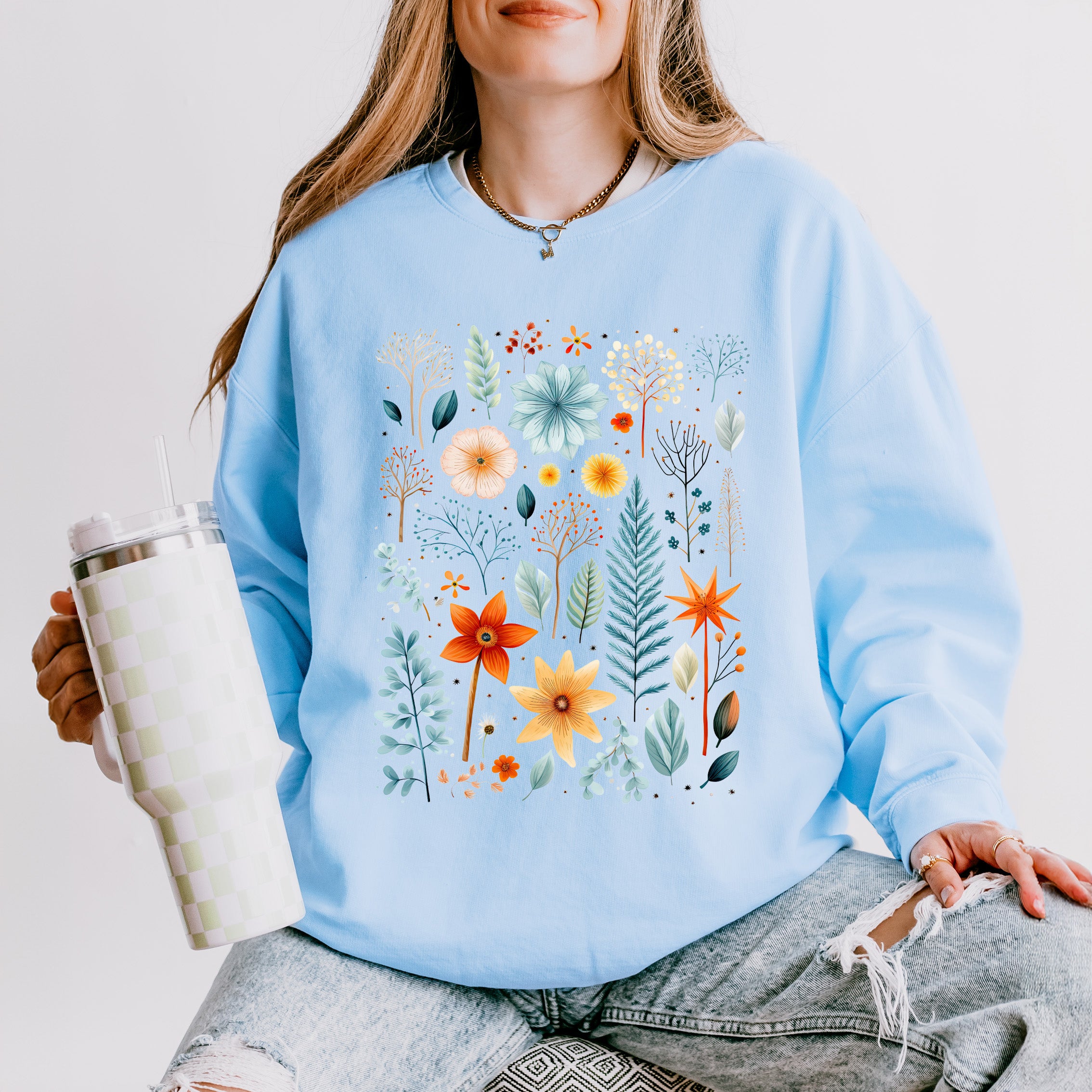 Winter Floral | Lightweight Garment Dyed Sweatshirt
