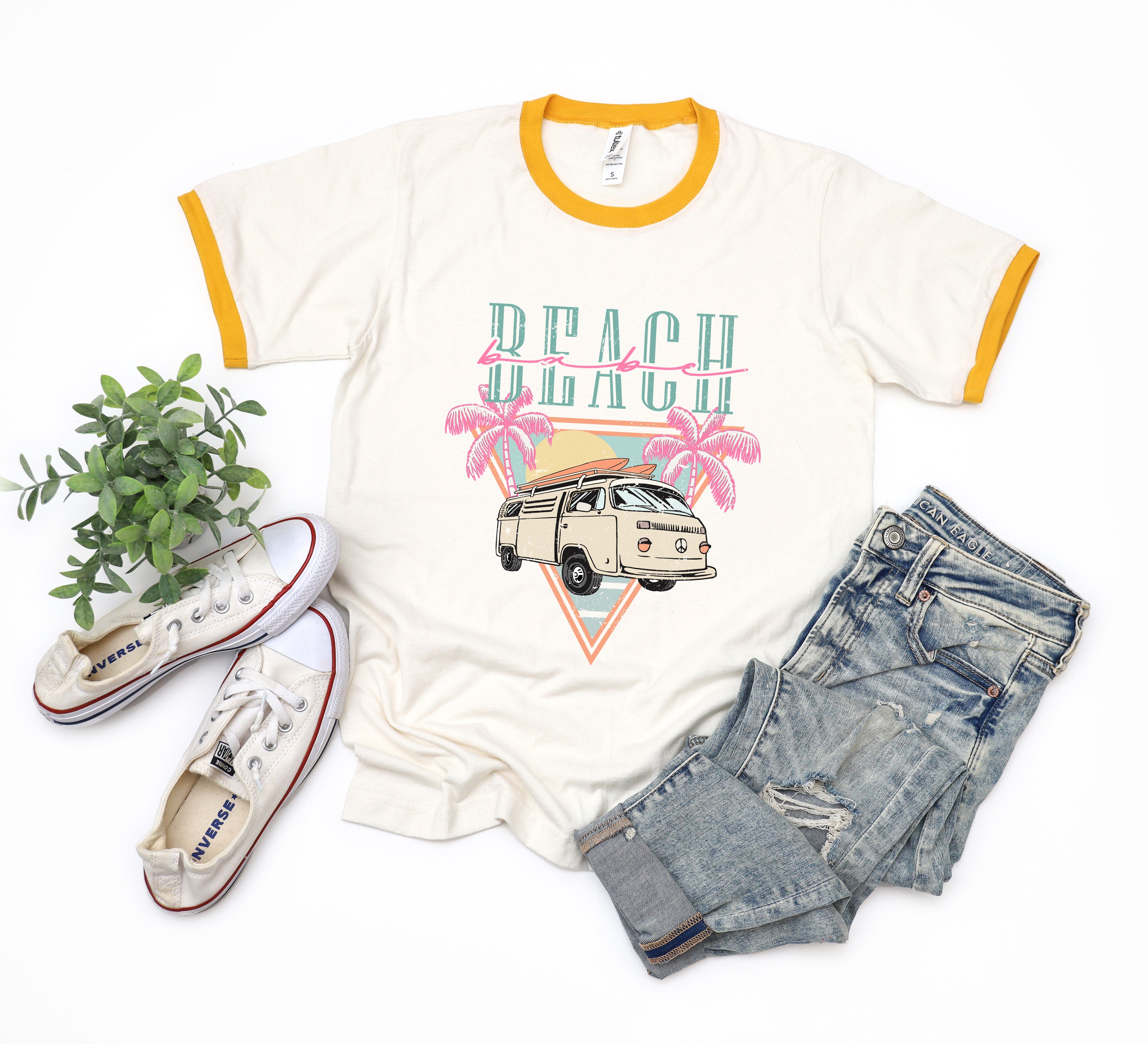 Beach Van Triangle | Ringer Tee