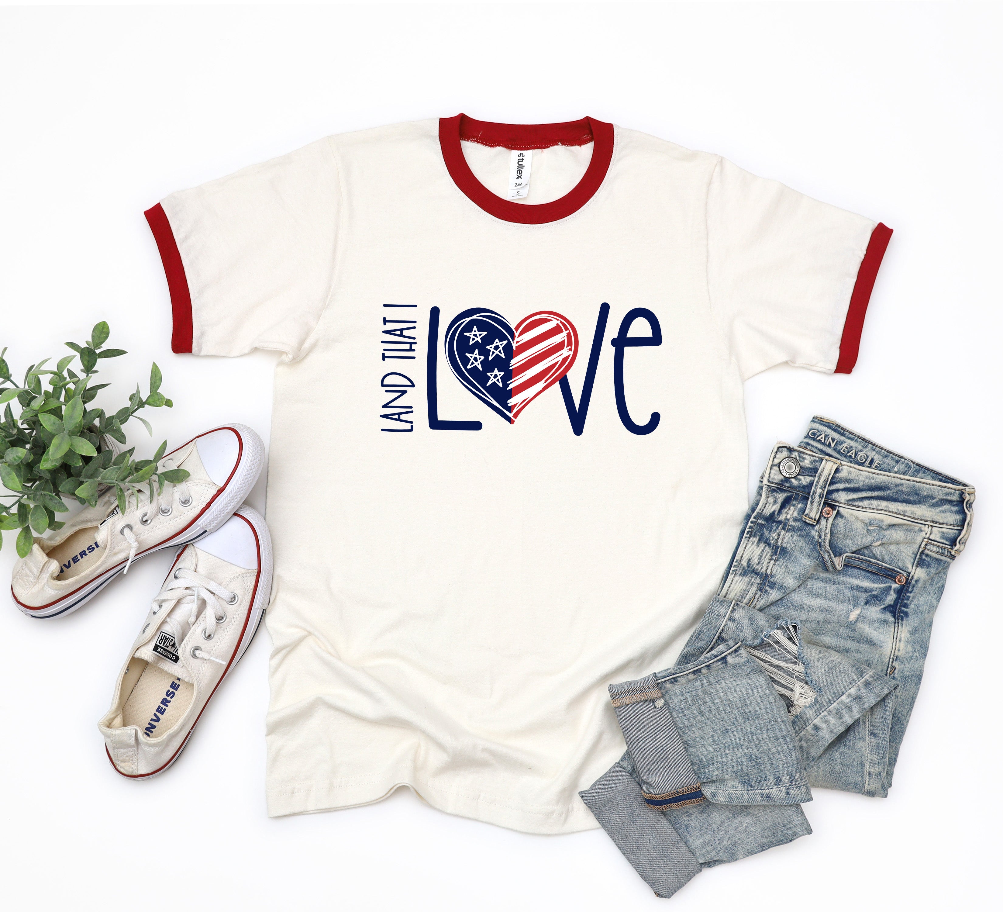 Land That I Love Heart | Ringer Tee