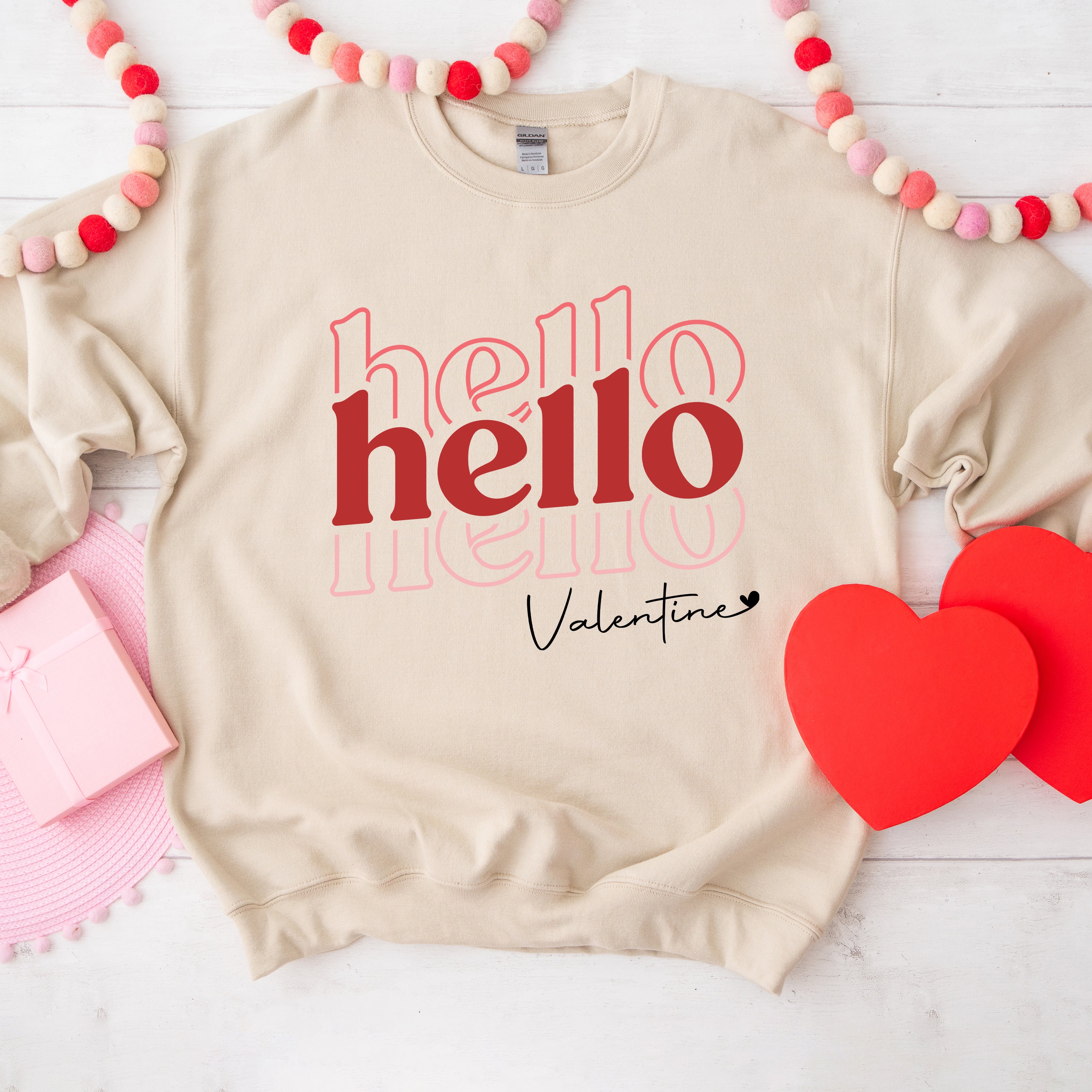 Hello Valentine Stacked | Sweatshirt