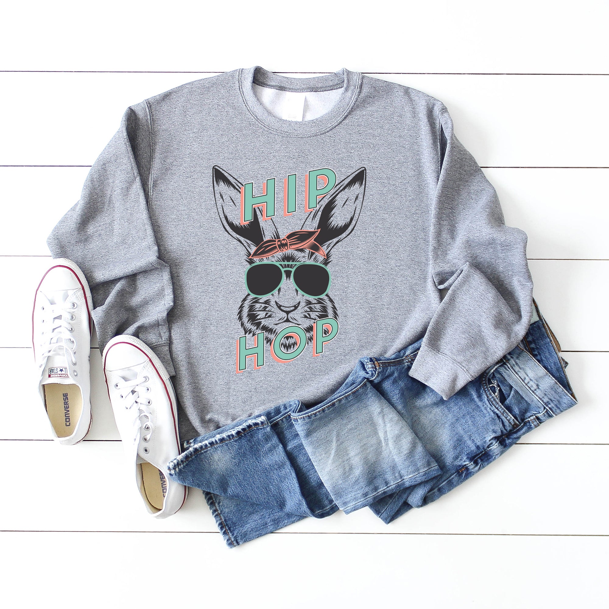 Green Hip Hop Bunny | Sweatshirt