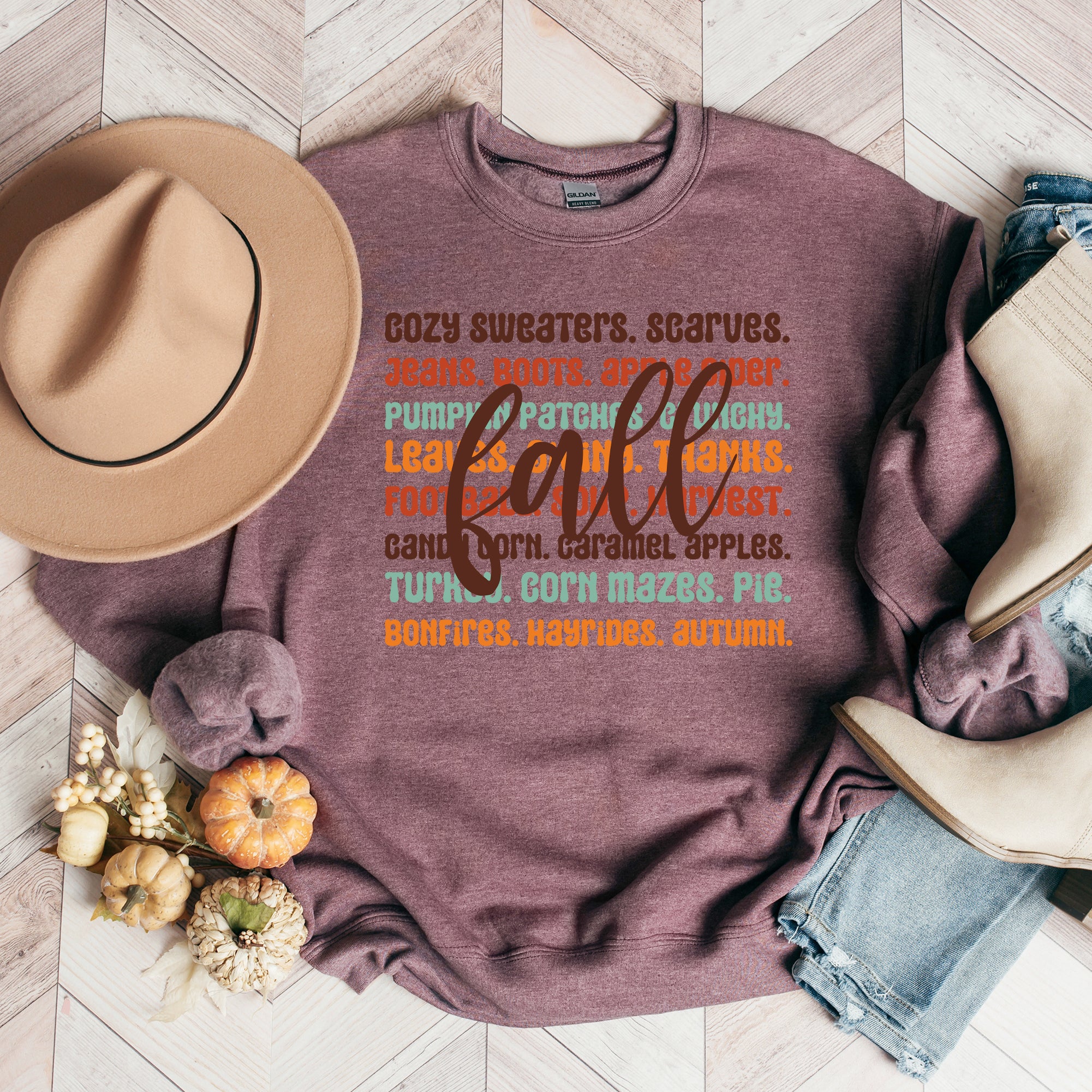 Cursive Fall Layered | Sweatshirt