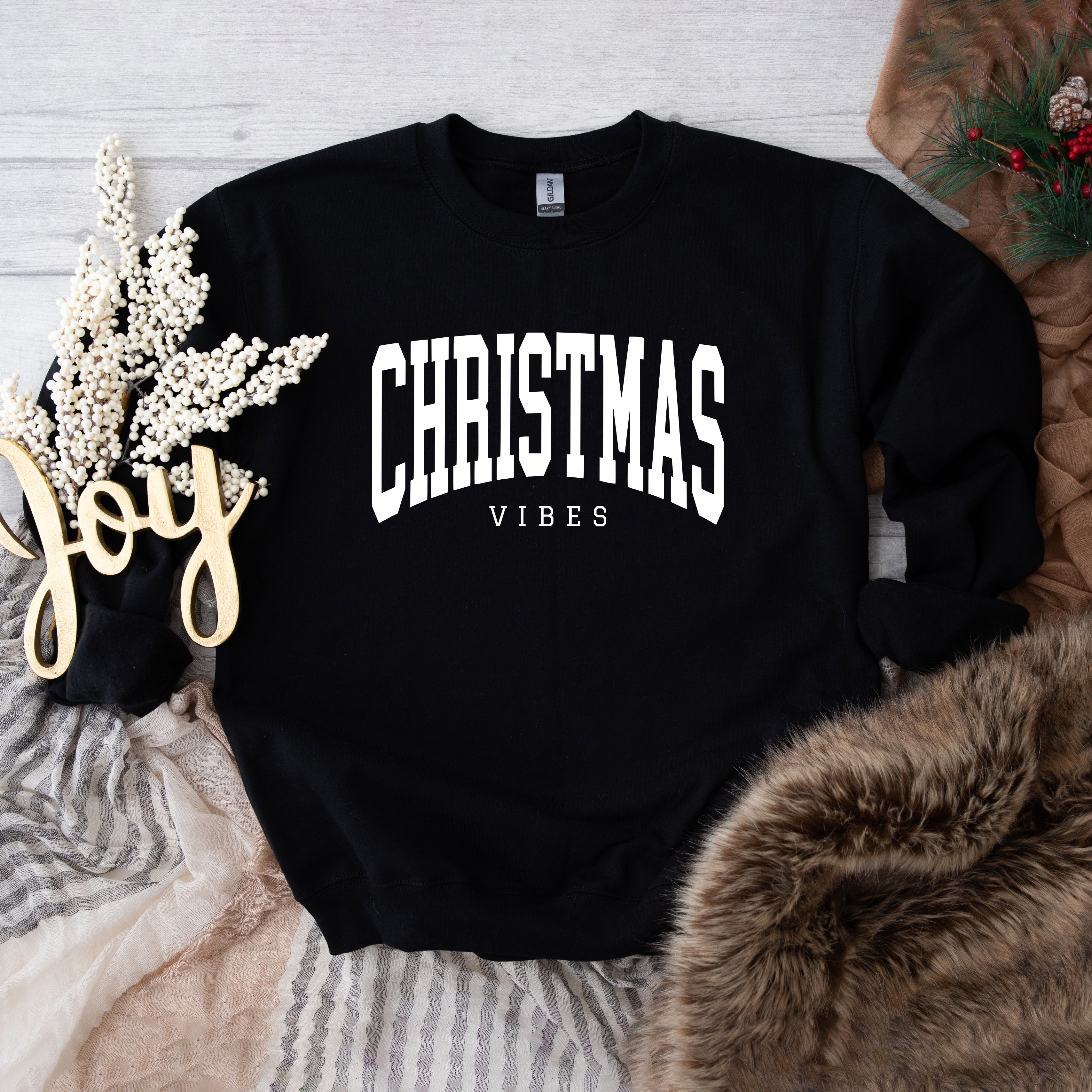 Christmas Vibes Varsity | Sweatshirt