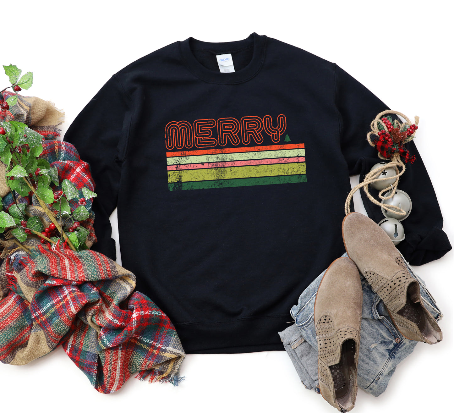 Retro Merry Stripes | Sweatshirt