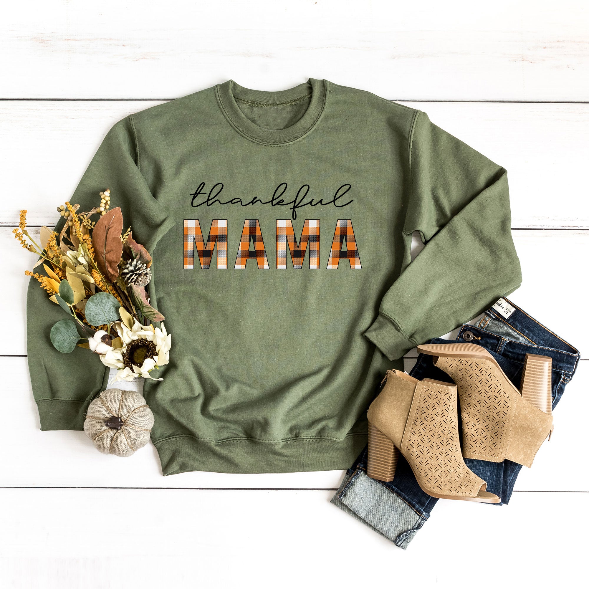 Thankful Mama Plaid | Sweatshirt