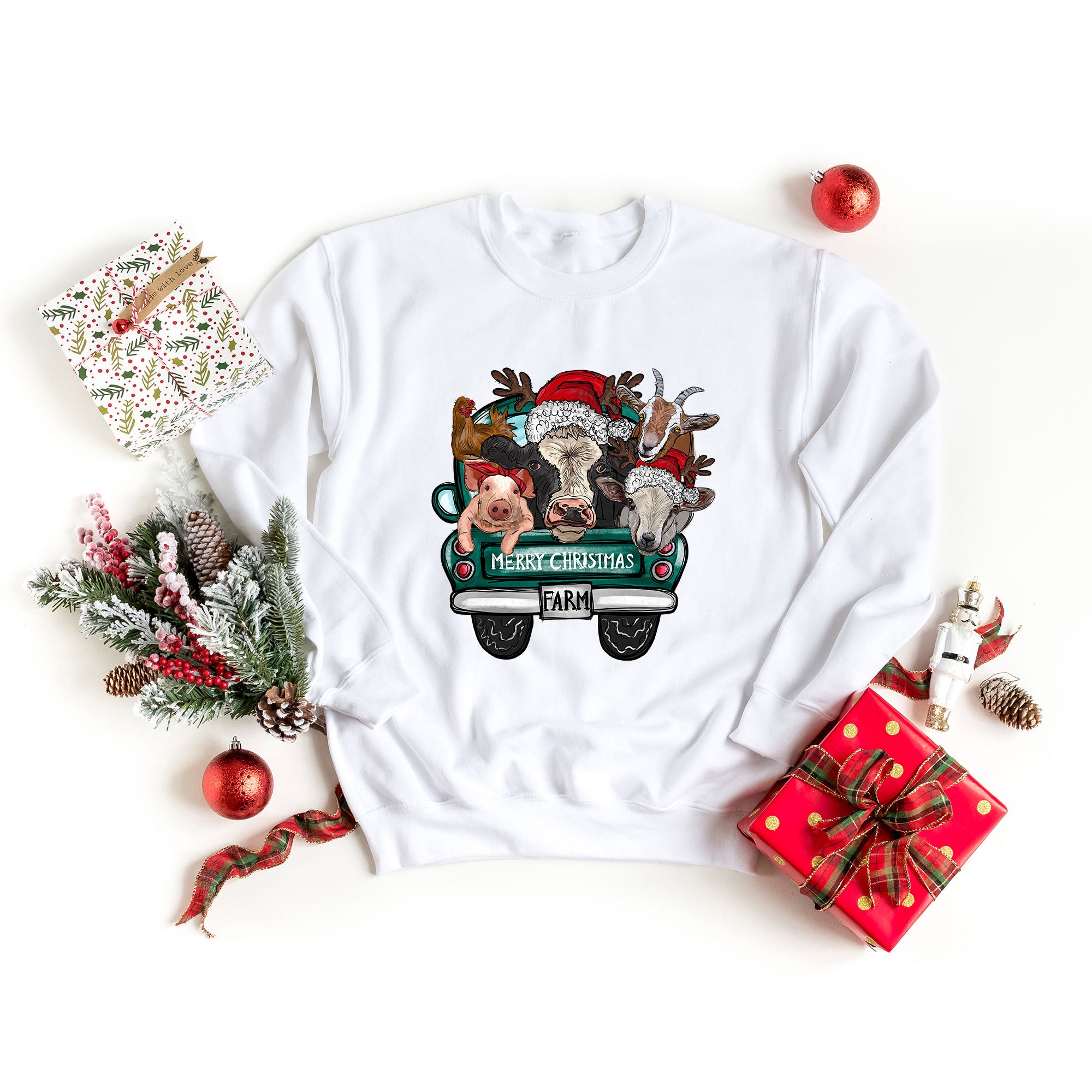 Merry Christmas Farm Truck | Sweatshirt