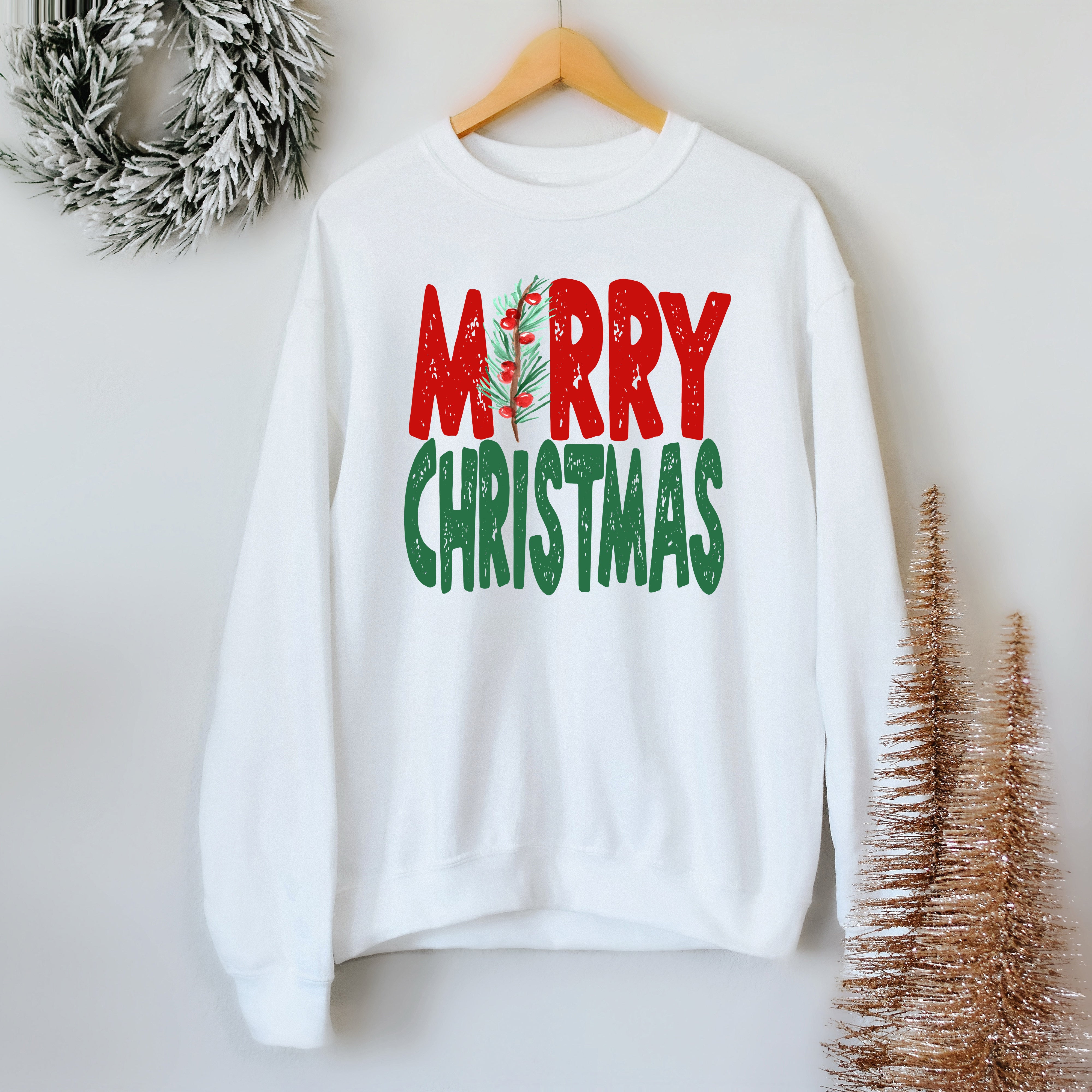 Red And Green Merry Christmas | Sweatshirt